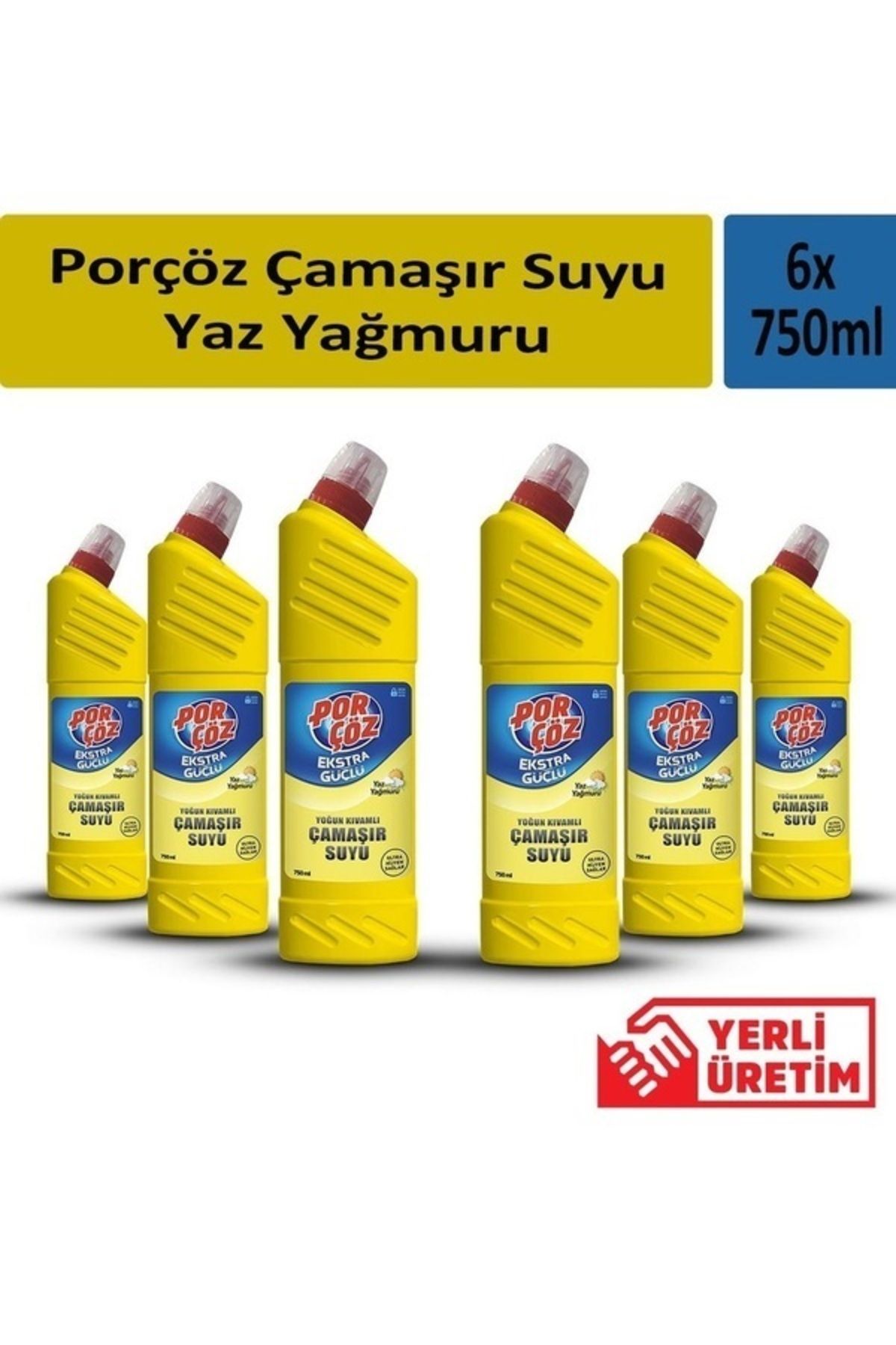 Porçöz Yoğun Kıvamlı Çamaşır Suyu Yaz Yağmuru 750 ml X 6 Adet