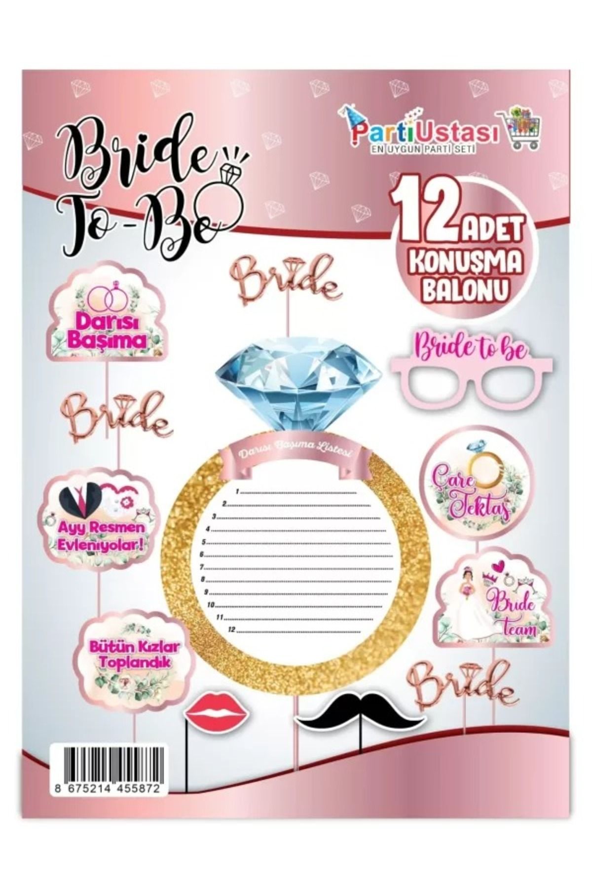 CANSIN Bride to be  Konsept Konuşma Balonu 12’Lİ