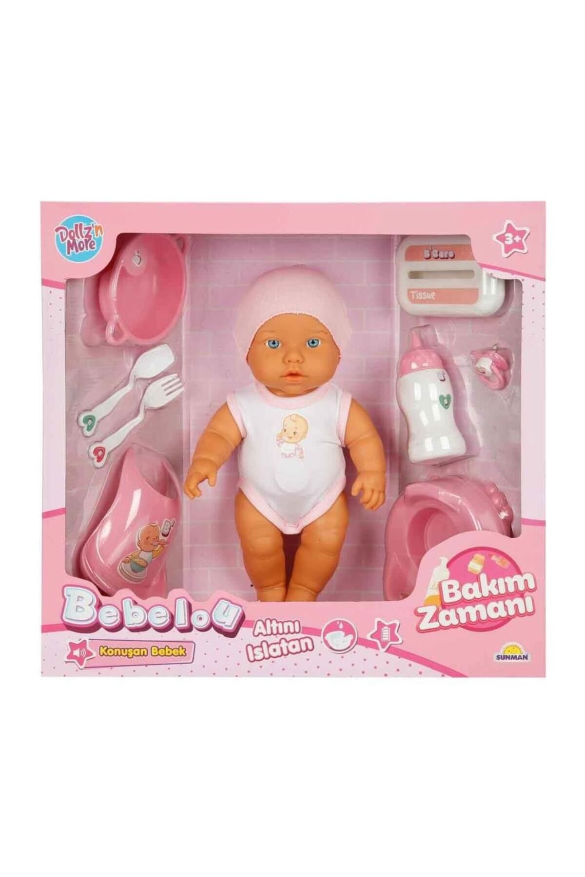 NessiWorld 3823 Bebelou Bakım Zamanı Sesli Gülen Ağlayan Bebek 32 cm -Sunman