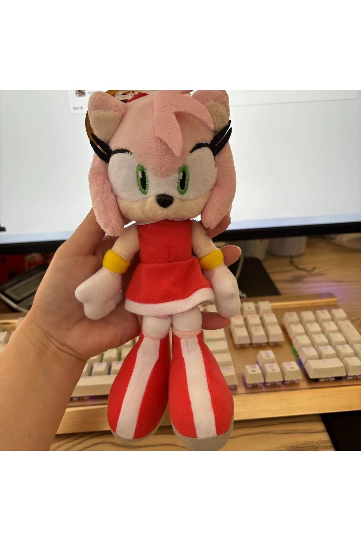 Choice-20CM New Japanese Pink Plush Toy Amy rose  Yellow Double Tails Cute Cartoon Doll Girls Birthday C... 2