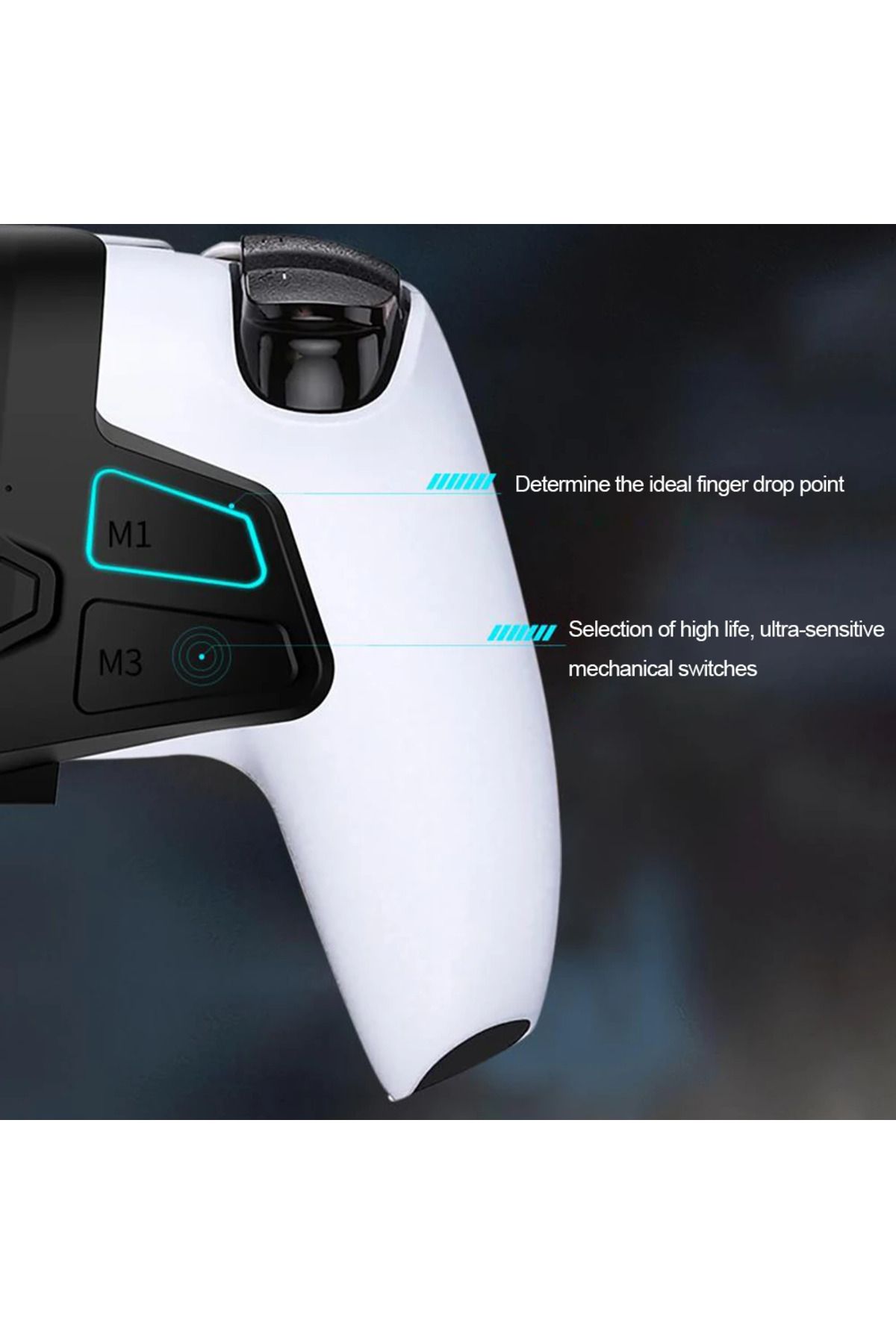 VAKIND-Backplate Programable Remap Kit for PS5 DualSense Gamepad PC Back Buttons with Turbos Macro Funct... 6