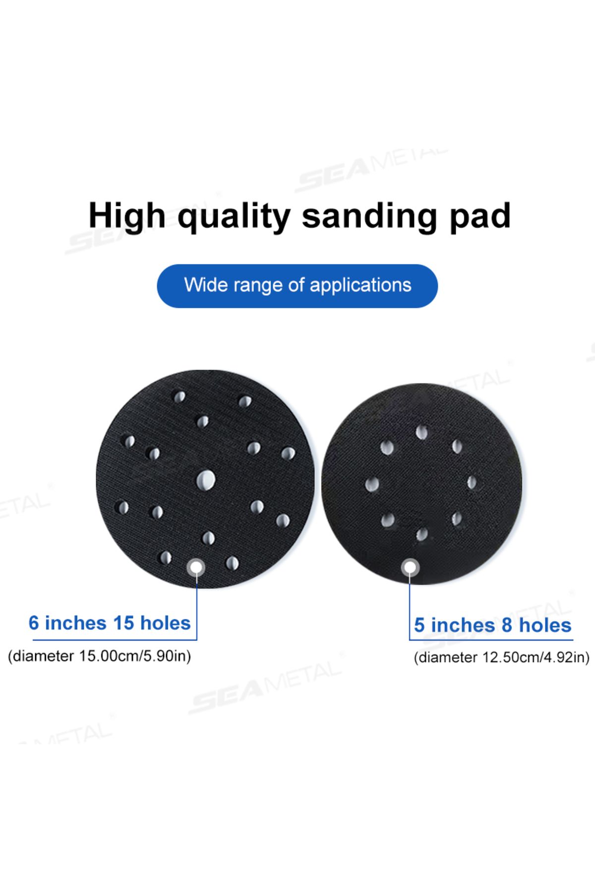 Choice-Seametal 2pcs Interface Pad 5 Inch 8 Holes Hook And Loop Soft Sponge Cushion Buffer Pads For Sand... 2