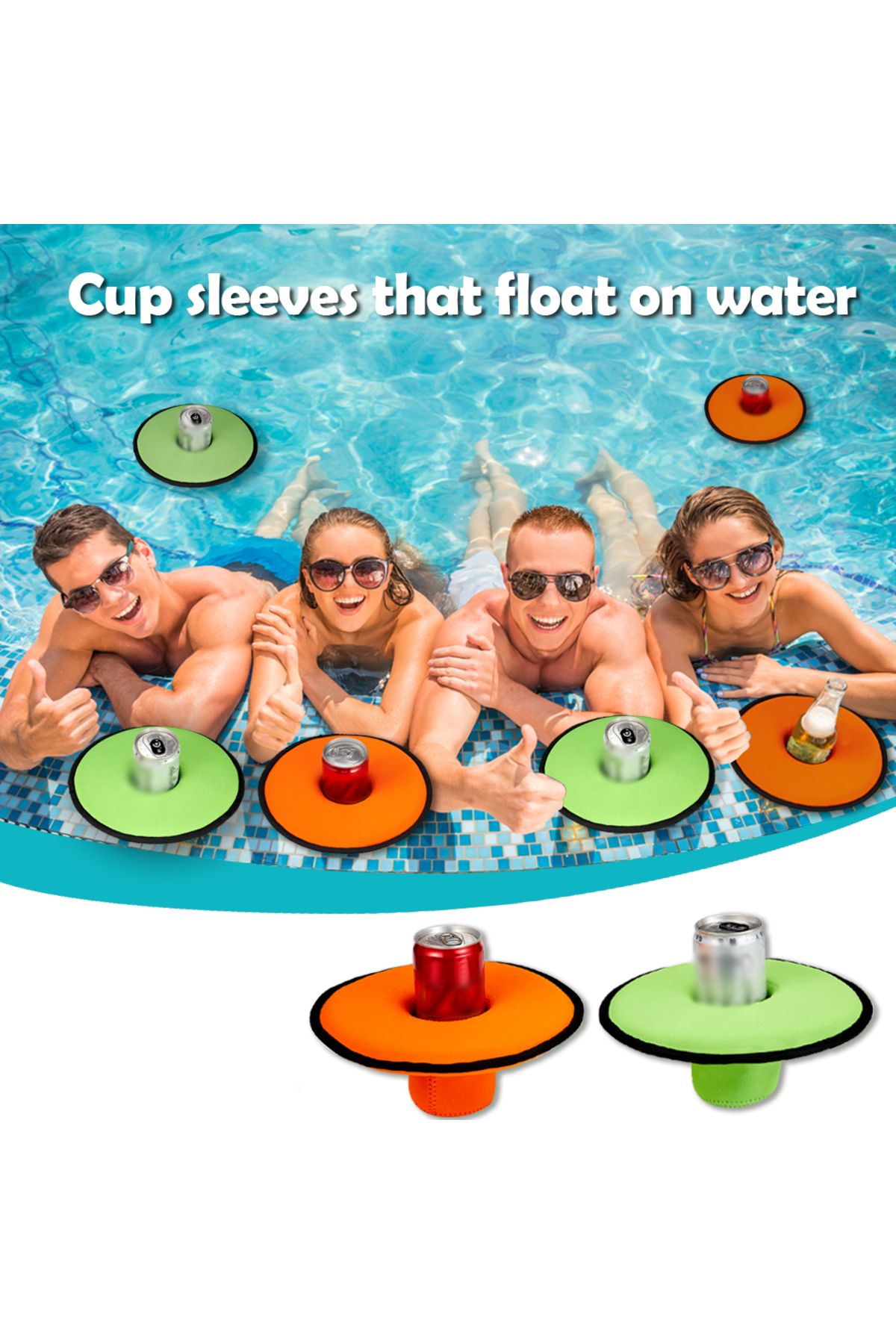 Choice-Swimming Pool Floating Cup Holder Beer Beverage Insulated Floating Cup Sleeve Stabilize Reusable ... 2