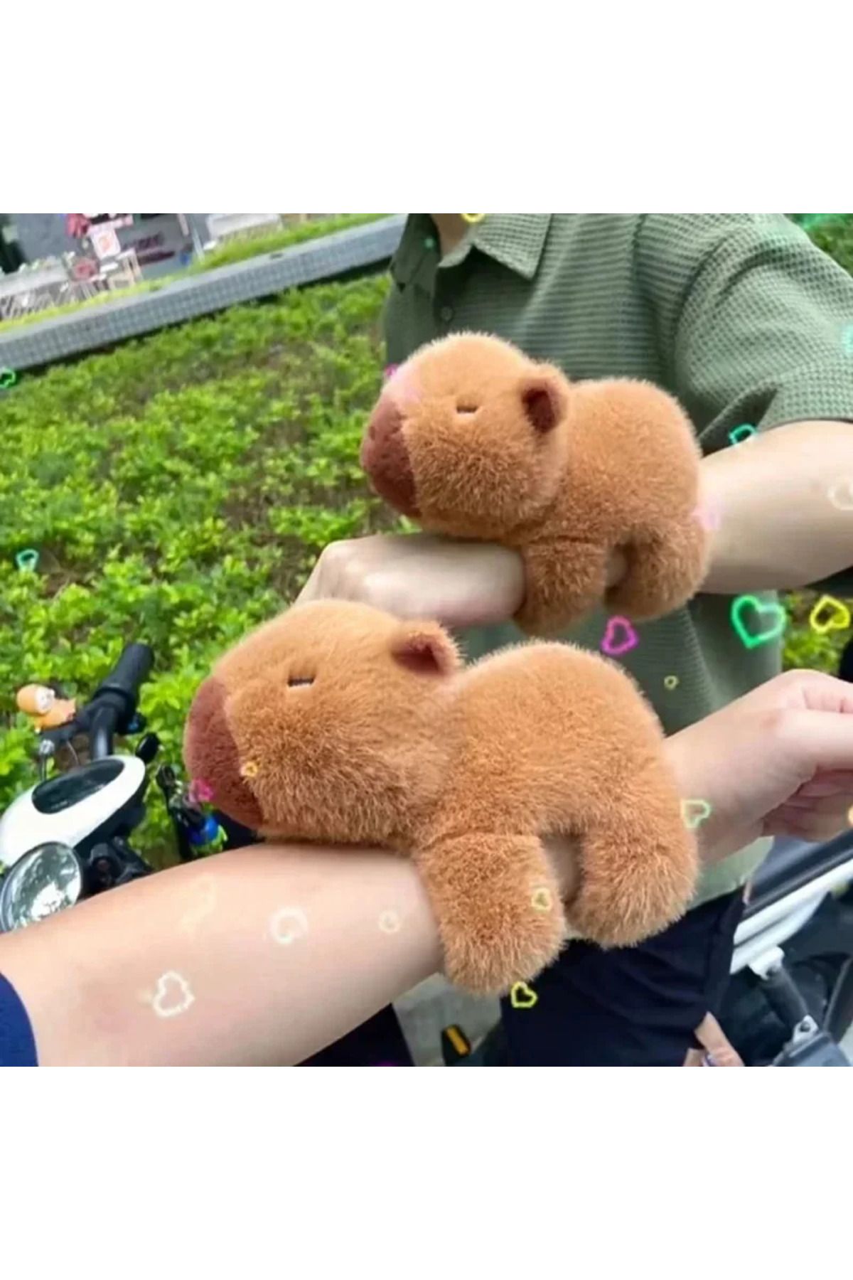 Choice-New Capybara Wristband Bracelet Kawaii Cartoon Plush Animal Capybara Clap Circle Cotton Doll Cute... 5