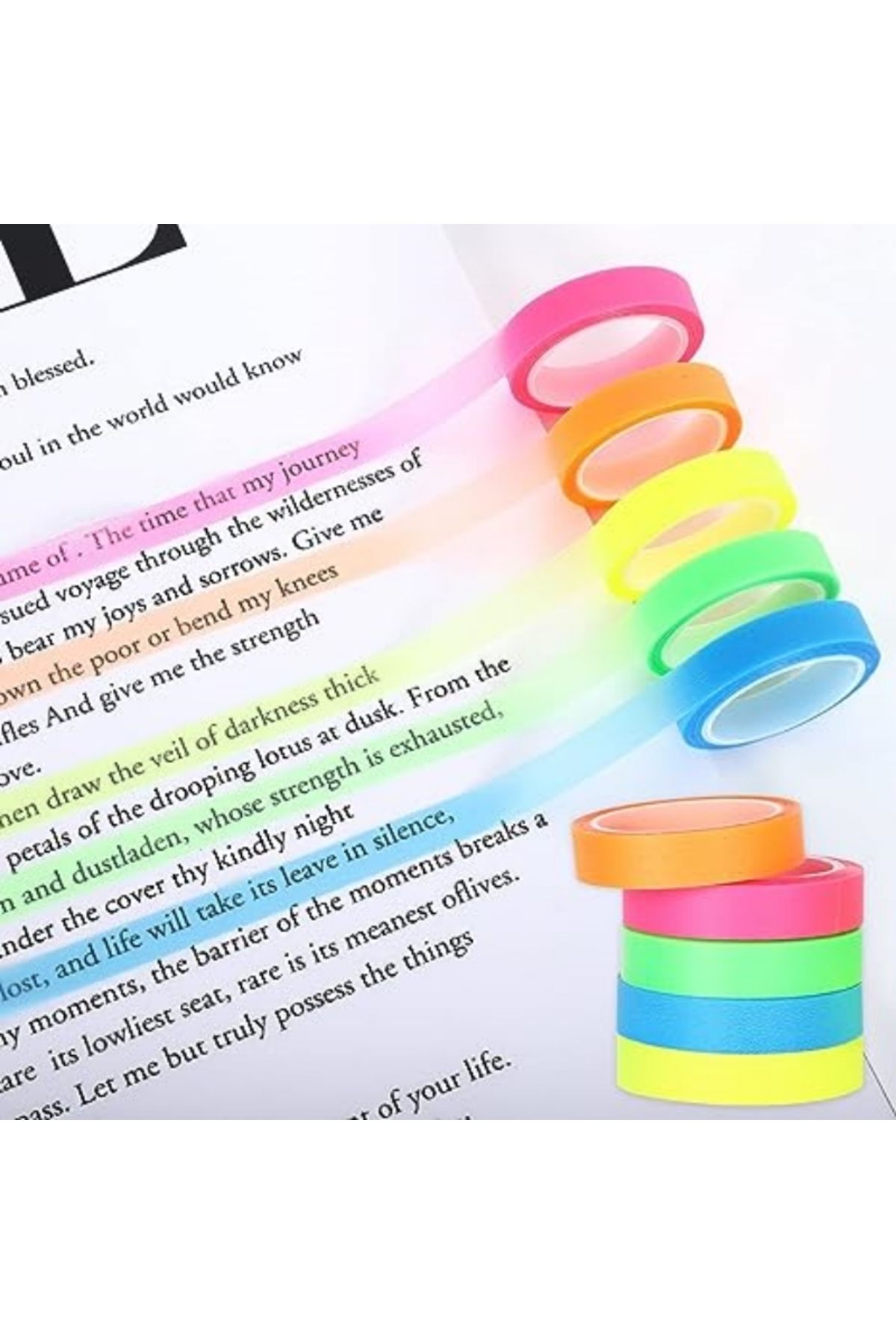 Choice-10 Rolls Transparent Highlighter Tape, 5 Colors Book Annotation Sticky Notes, Reading Marking Sti... 4