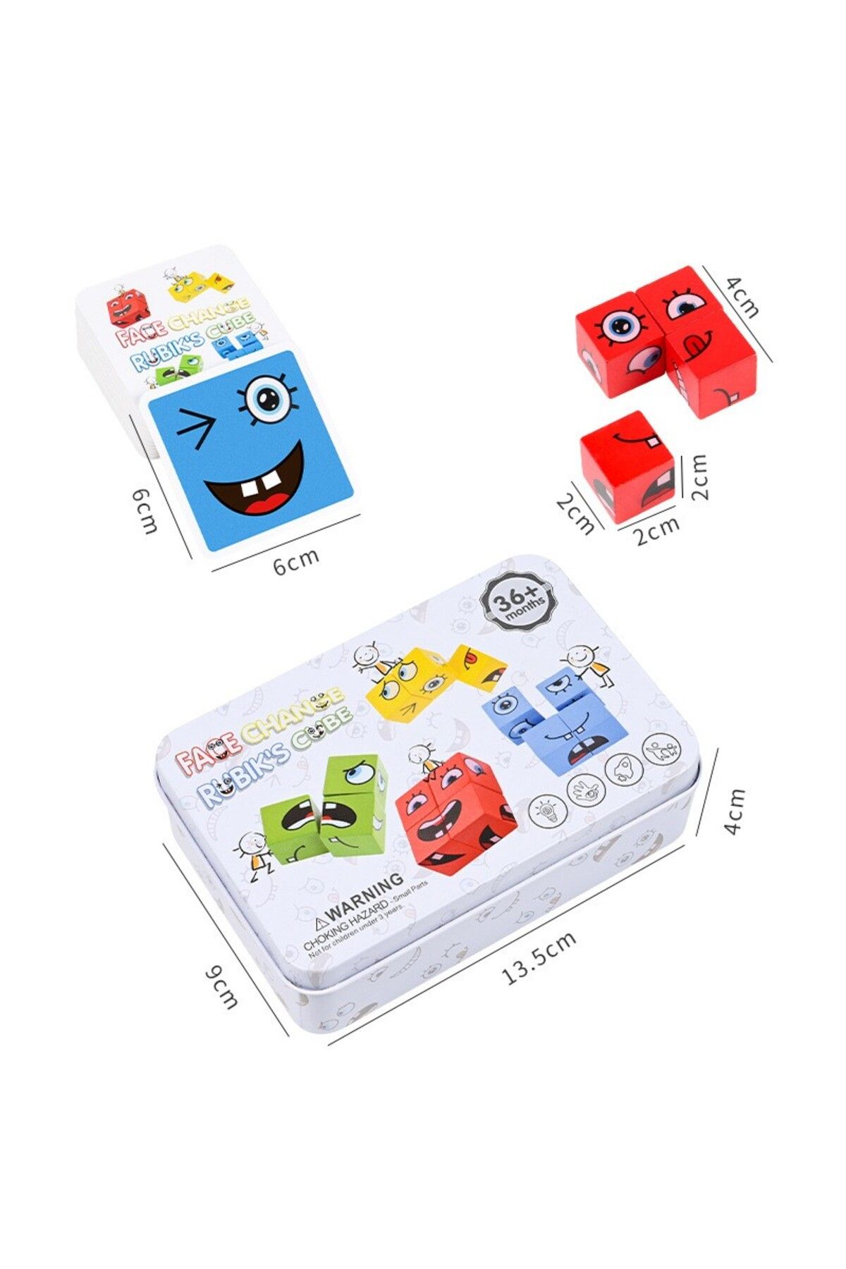 Choice-Cube Face Changing Building Blocks Board Game Cartoon Puzzle Montessori Toys Wooden Level Game Th... 5