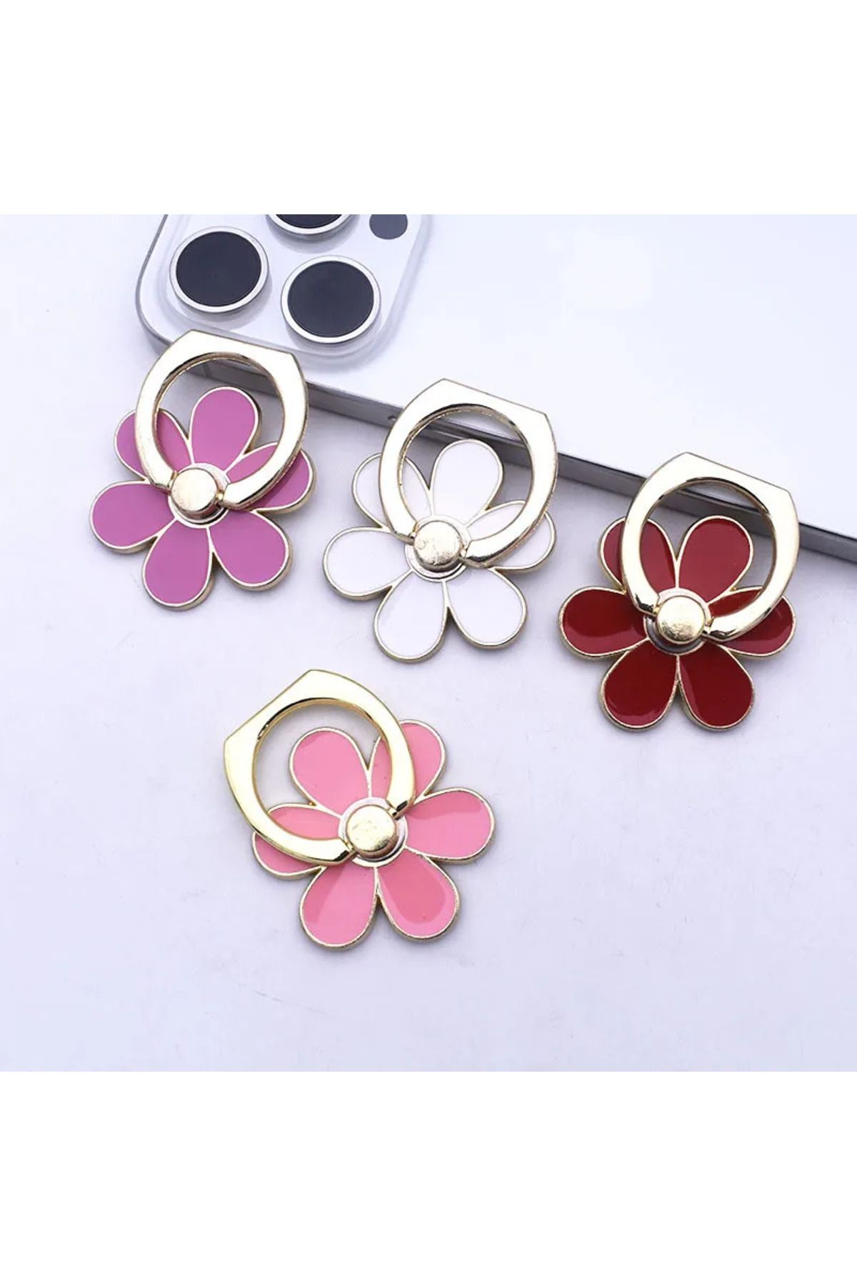 Choice-Mobile Phone Metal Daisy Finger Ring Holder Telephone Cellular Accessories Phone Stand Holder Soc... 3