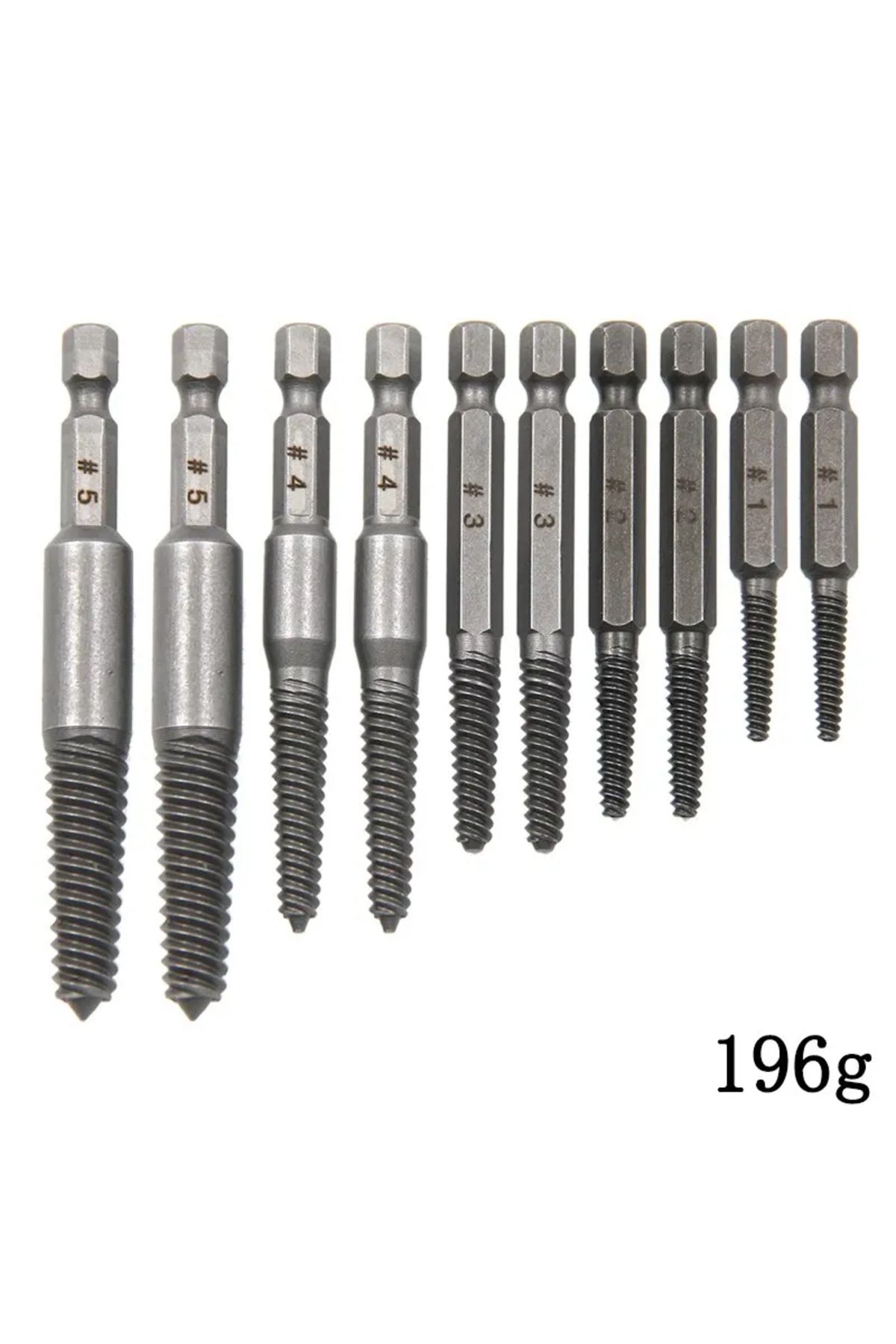 DUTRIEUX-1set 10pc Hexagonal Shank Broken Head Screw Extractor Screw Broken Head Screwdriver For Taking Out E 1