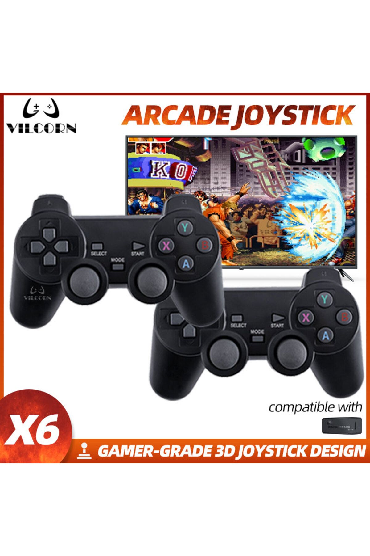 VILCORN-Game Arcade Keyboard Wireless Controller for M8/M15 Retro Video Game Consoles 2