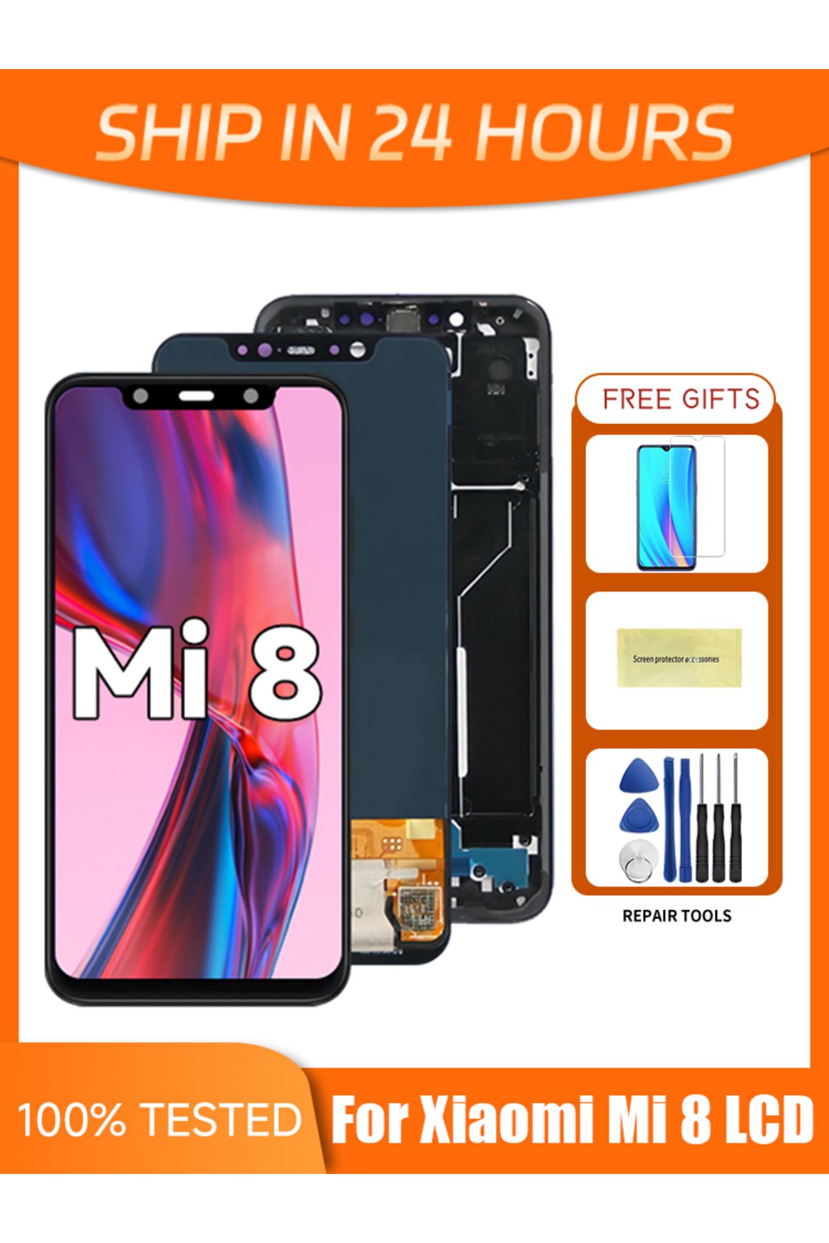 Choice-6.21"AMOLED LCD For XIAOMI Mi 8 Display Mi8 LCD Touch Screen Digitizer with Frame Assembly Replac... 8