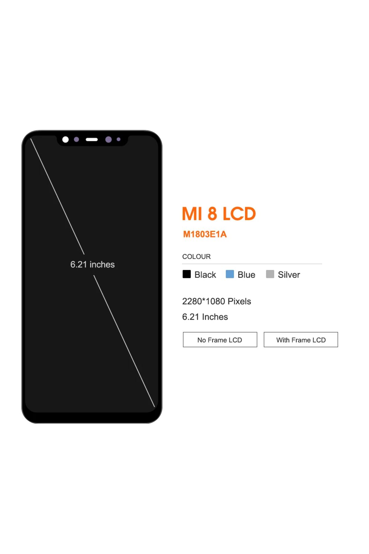 Choice-6.21"AMOLED LCD For XIAOMI Mi 8 Display Mi8 LCD Touch Screen Digitizer with Frame Assembly Replac... 2