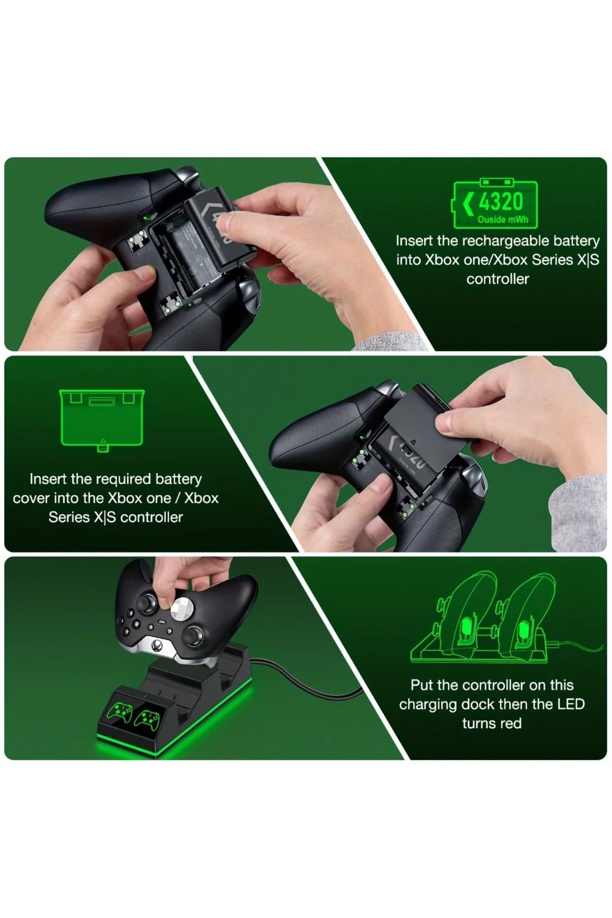 Choice-Controller Charger For Xbox One Controller Charging Station With 2  Rechargeable Battery Packs Fo... 6