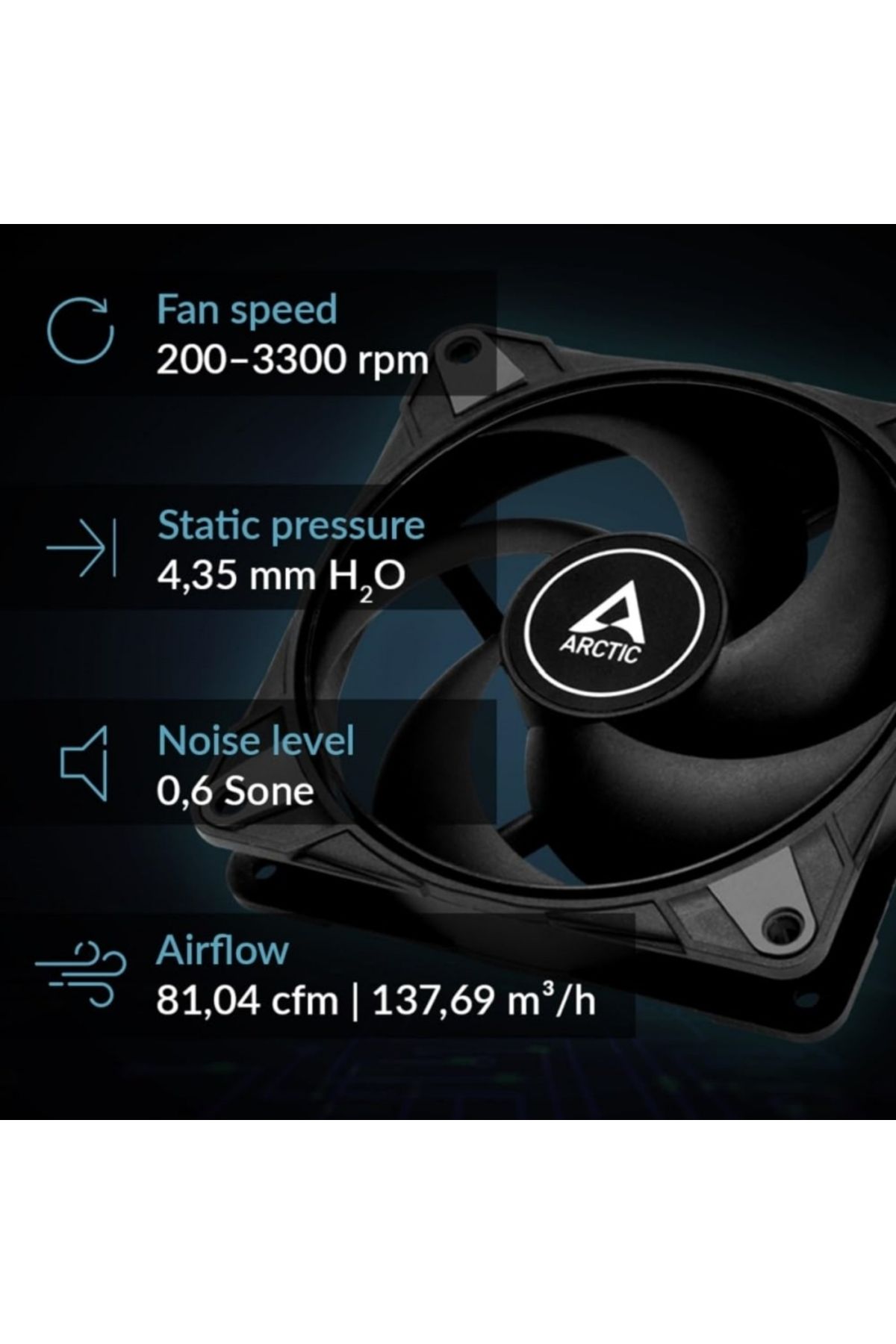 Choice-ARCTIC P12 Max, High-Performance 120mm Case Fan,PWM Controlled 200–3300 RPM,Optimised for Static ... 3