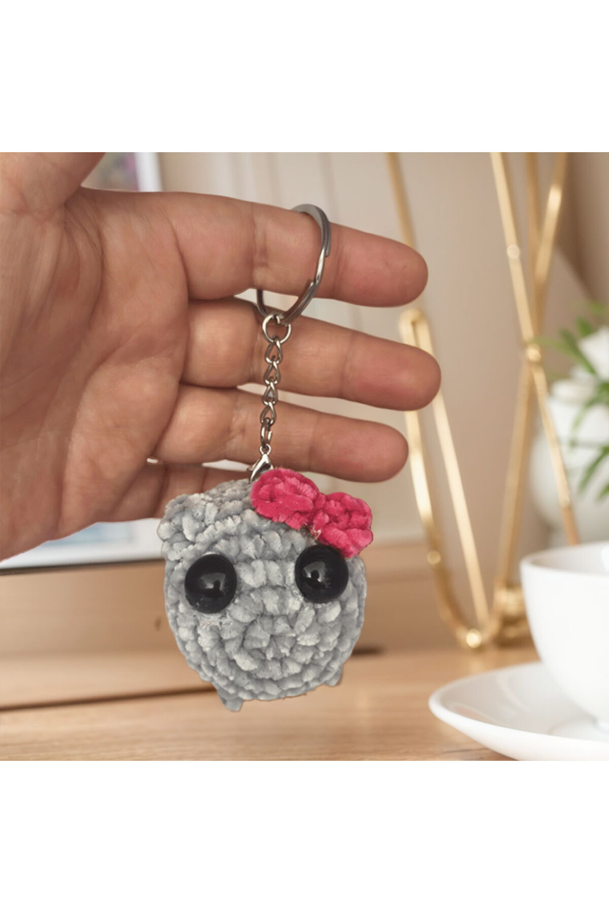 APWIKOGER-Sad Hamster Meme Sound Music Plush Toy Cute Sad Hamster Meme Keychain with Bow Sad Hamster Keycha... 7