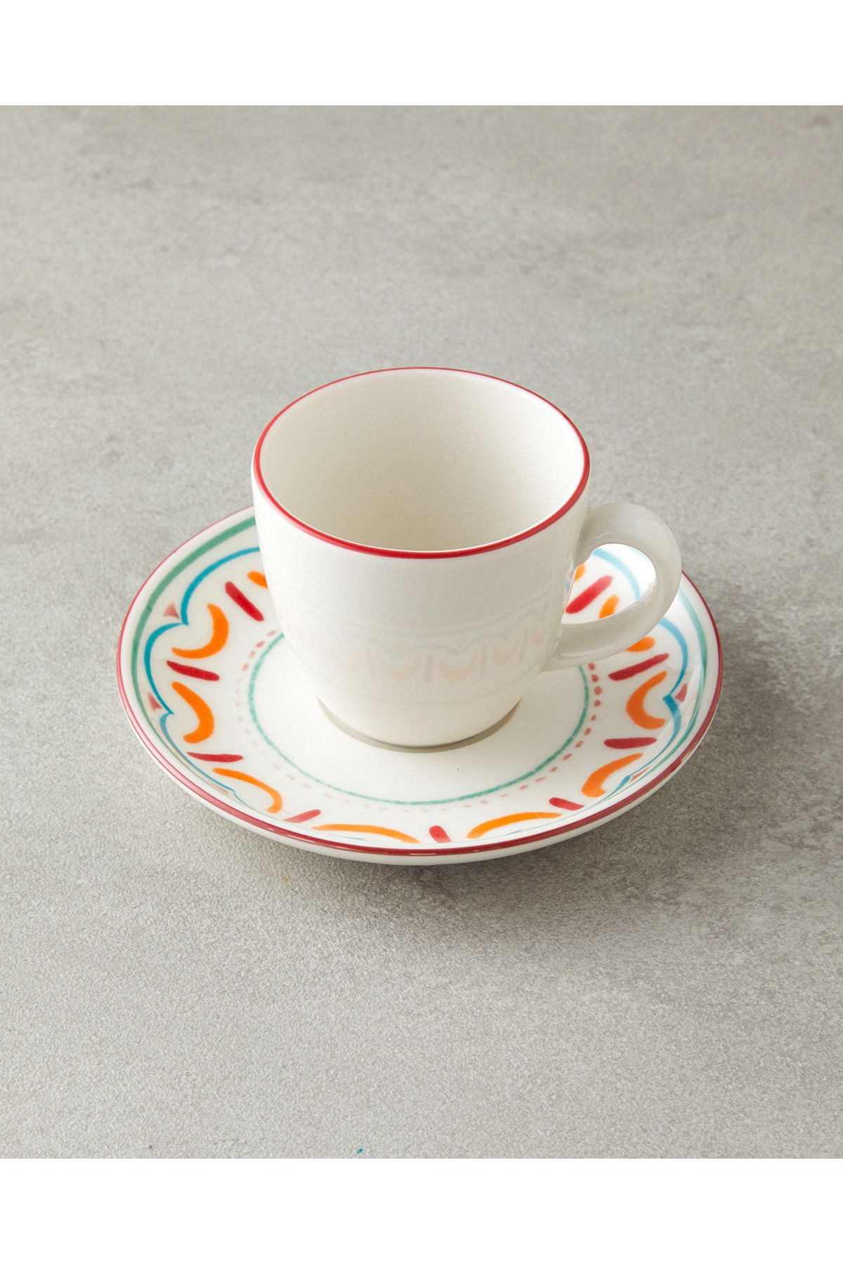 English Home-Színes porcelán csésze készlet - 4 részes, 2 személyes, 90 ml kávé 2