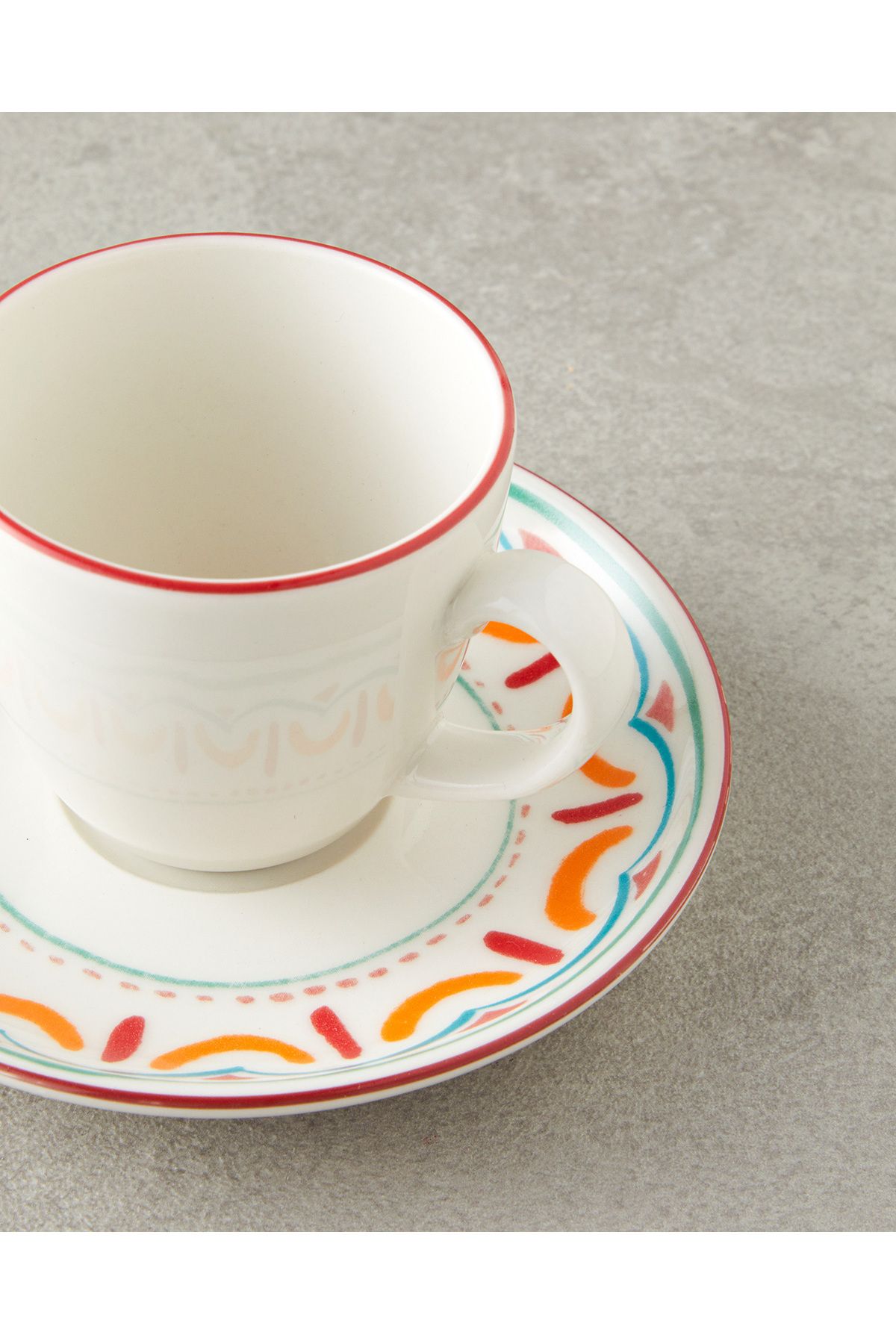English Home-Színes porcelán csésze készlet - 4 részes, 2 személyes, 90 ml kávé 3