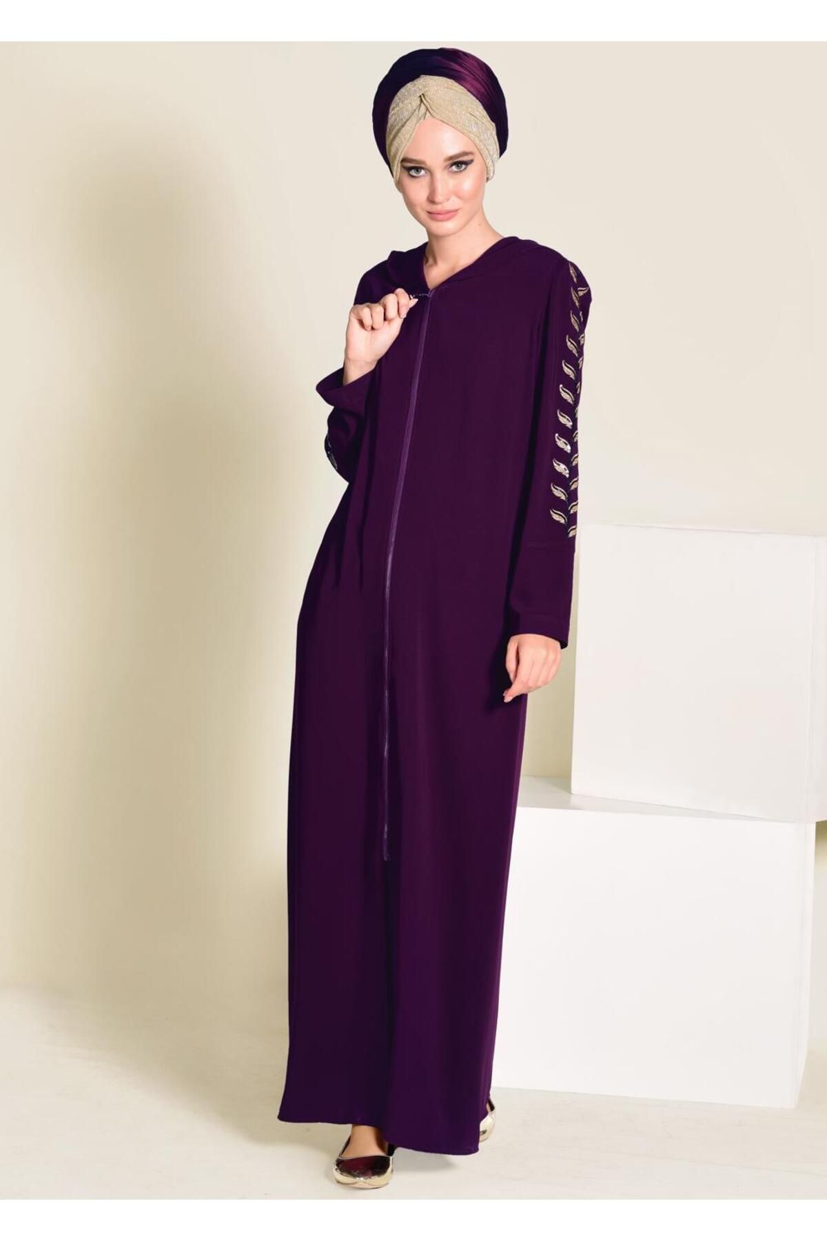 ABABYA 8293 کلاهدار طرح دار Alvina