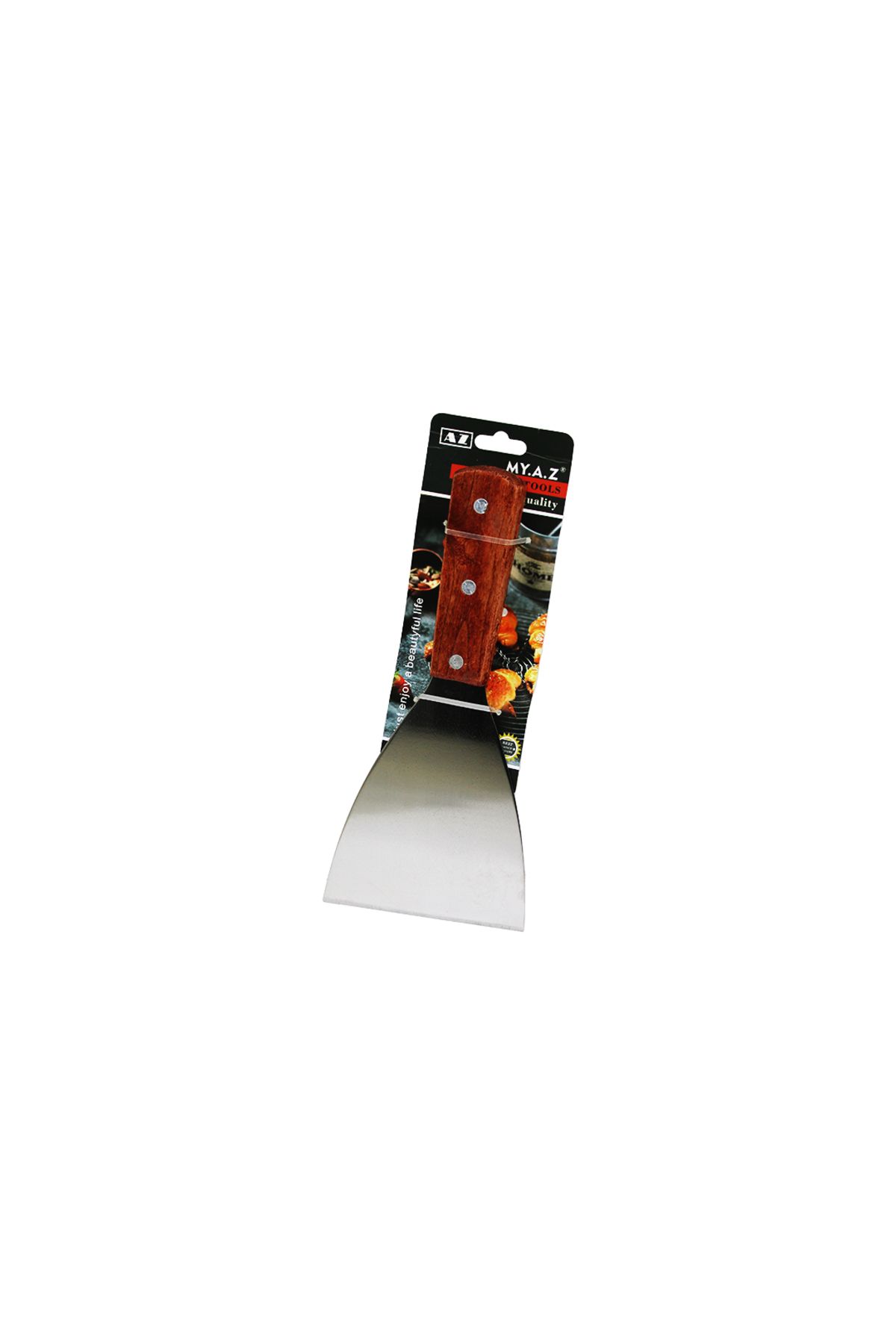 Kapamarka EĞİK AĞIZLI METAL SPATULA - AHŞAP SAPLI