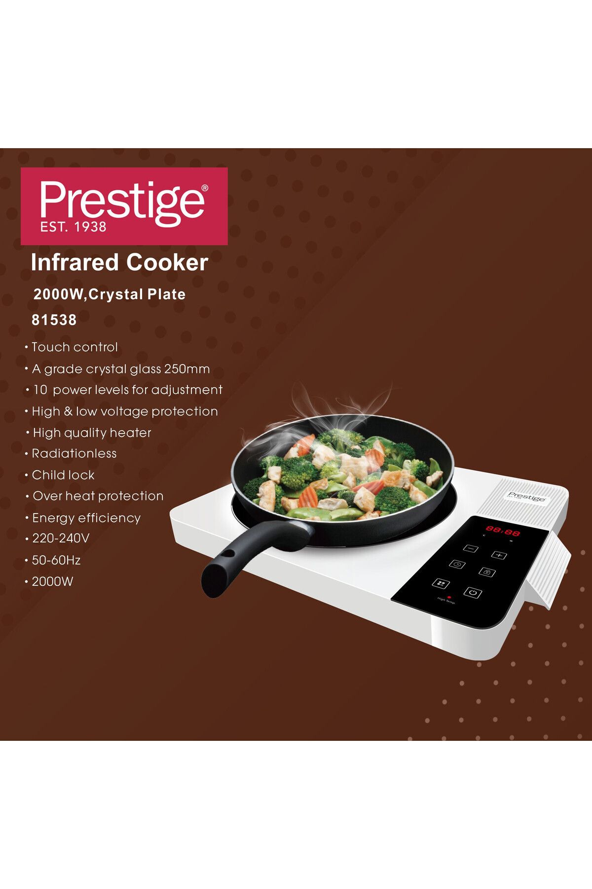 Prestige-Infrared Cooker Crystal Plate - 2000 W 4