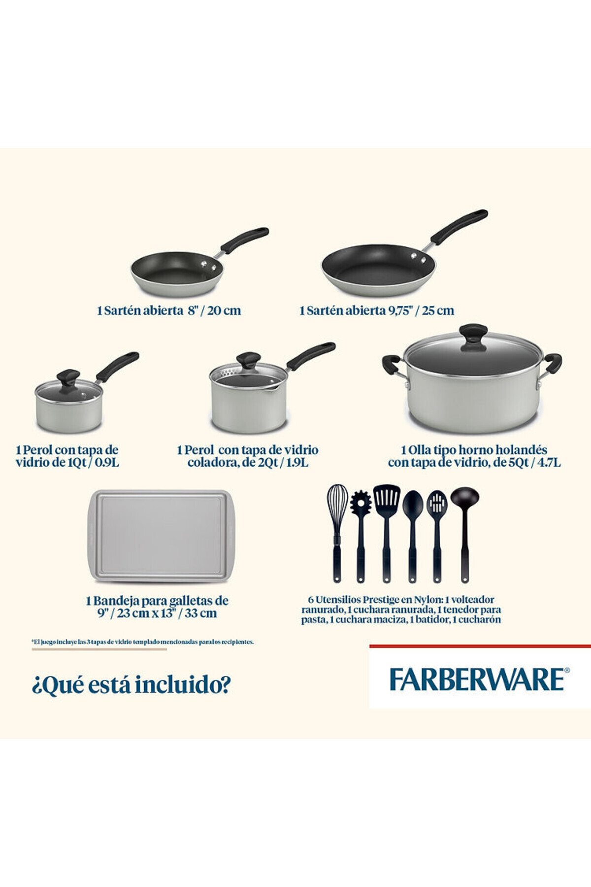 Farberware-Cookstart Diamond Max Nonstick Cookware Pots and Pans Set 15 Piece - Silver 3