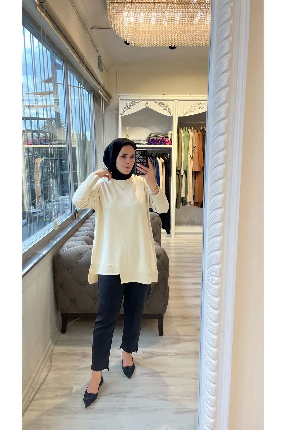 Invee-Invee 6840 Vanilla Knitwear Tunic 2