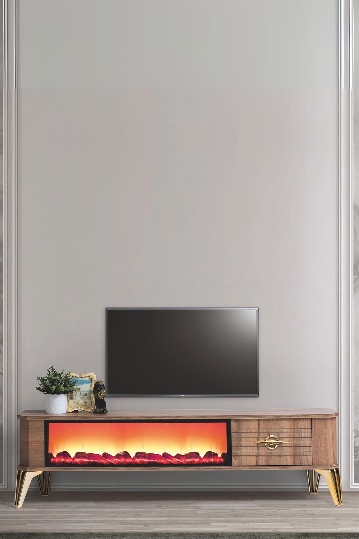 Breda Home Concept Clas XL Şömineli Çekmeceli Tv Ünitesi - Fiyatı