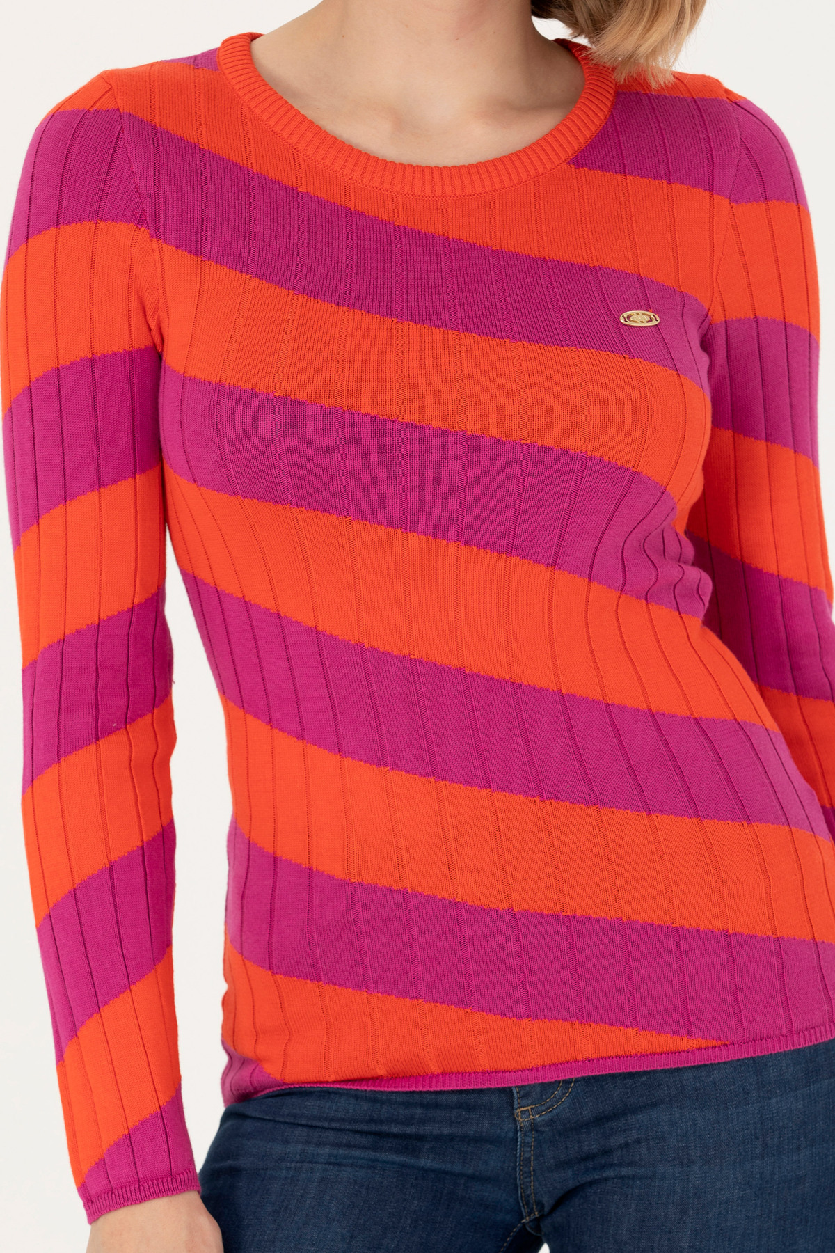 U.S. Polo Assn.-Pulover de damă cu gât crew - violet 50270435 -VR037 6