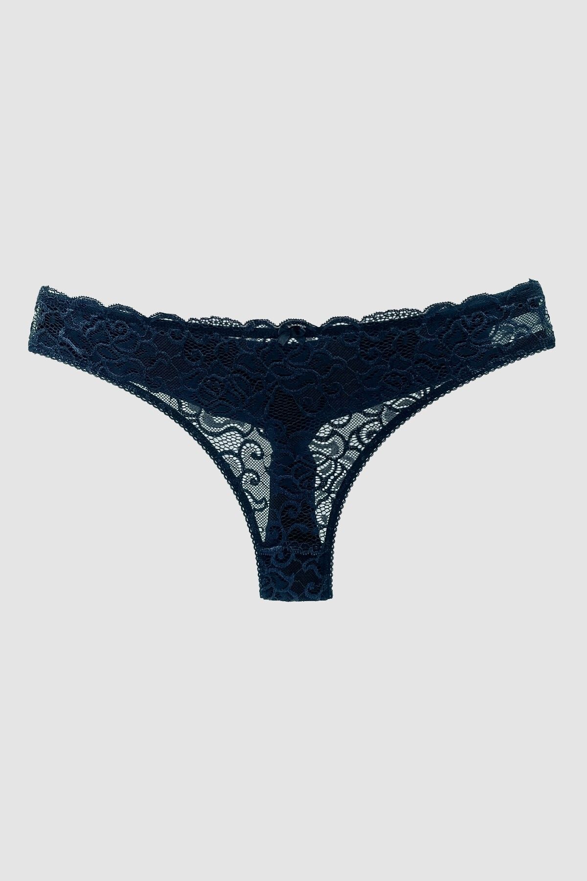 MİSTİRİK-Navy Blue Masara Model Thong String Panties with Stretchy and Soft Fabric 2