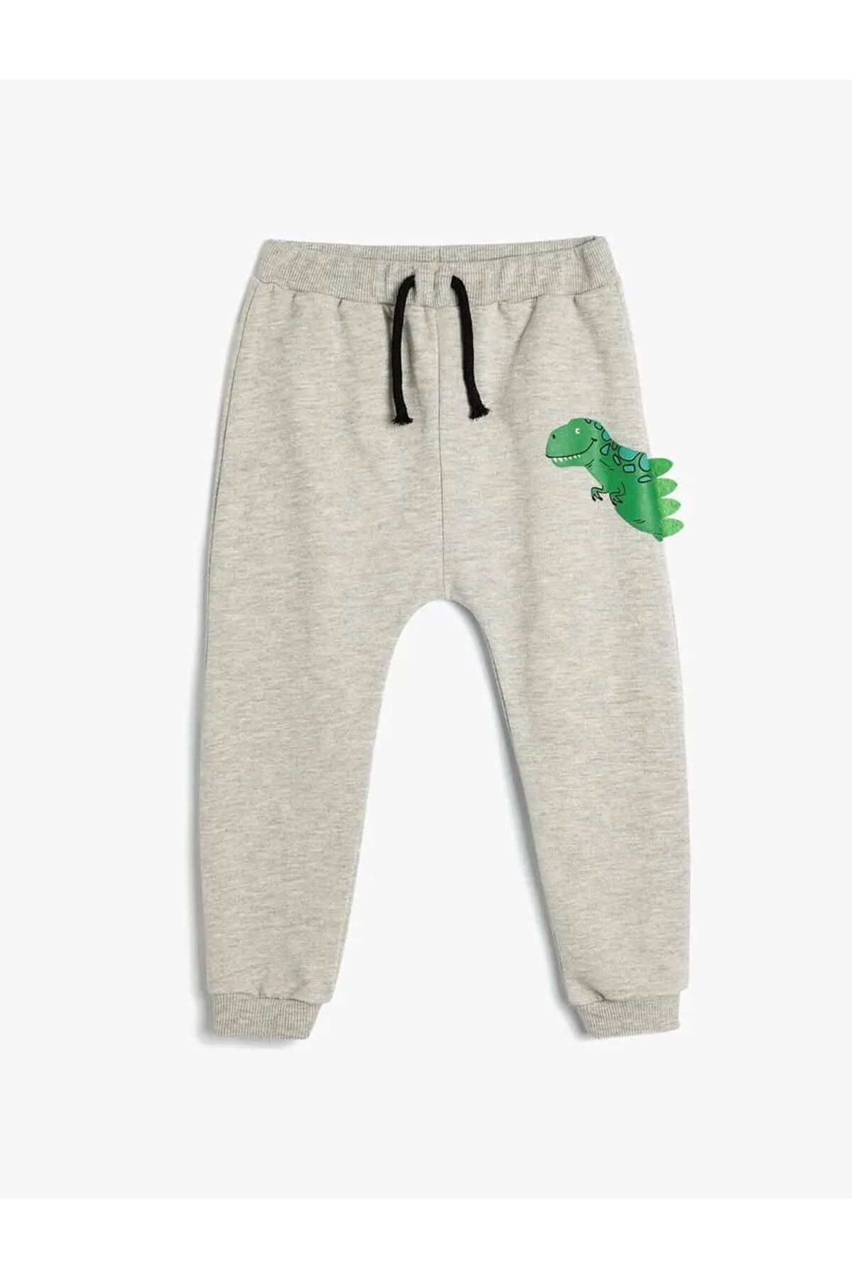 Koton Dinosaur Jogger Sweatpants Tie Dinosaur Jogger Applique Detailed