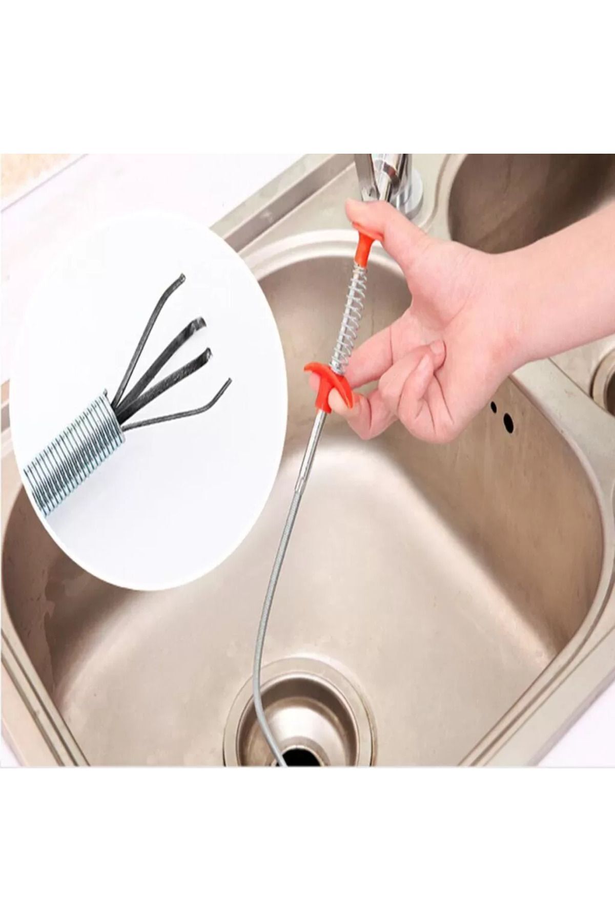 Umay Pratik Kıskaçlı Clamp Tıkalı Lavabo , Evye, Küvet ve Gider Boruları Açma Aparatı Kıskaçlı - 60cm