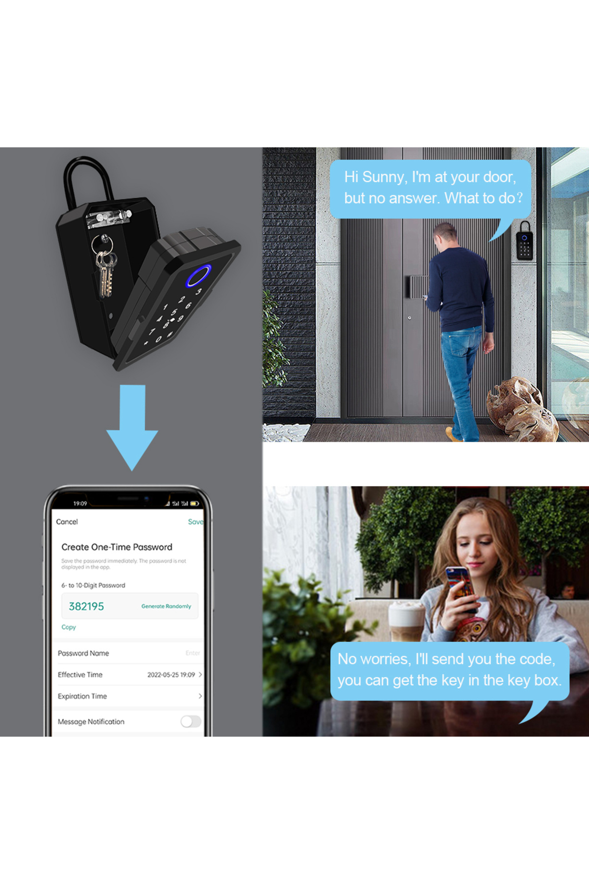 Choice Tuya Smart Key Box Fingerprint Safe Storage Lock Key Digital