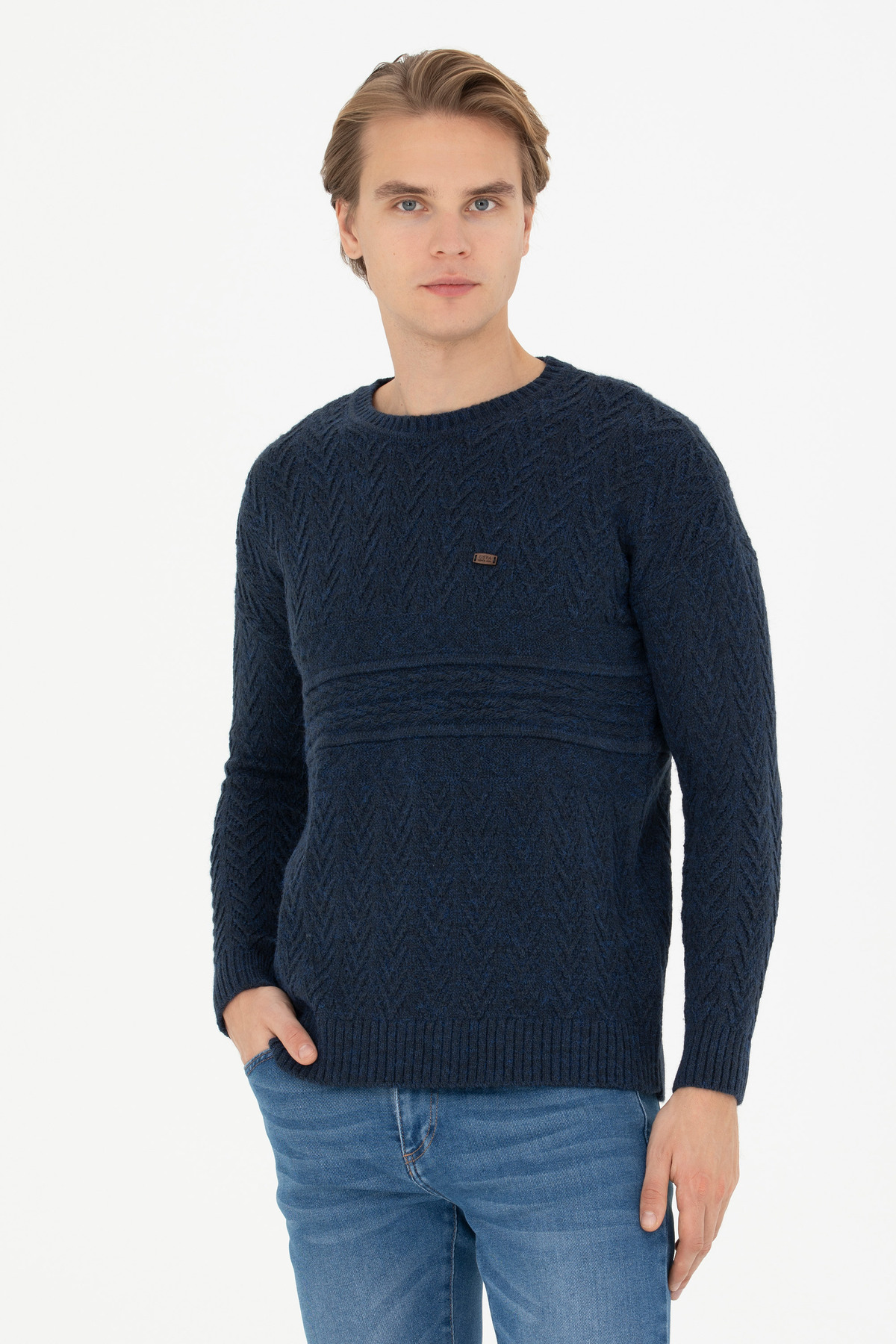 U.S. Polo Assn.  Erkek Lacivert Kazak 50271046-VR033 - Görsel 3