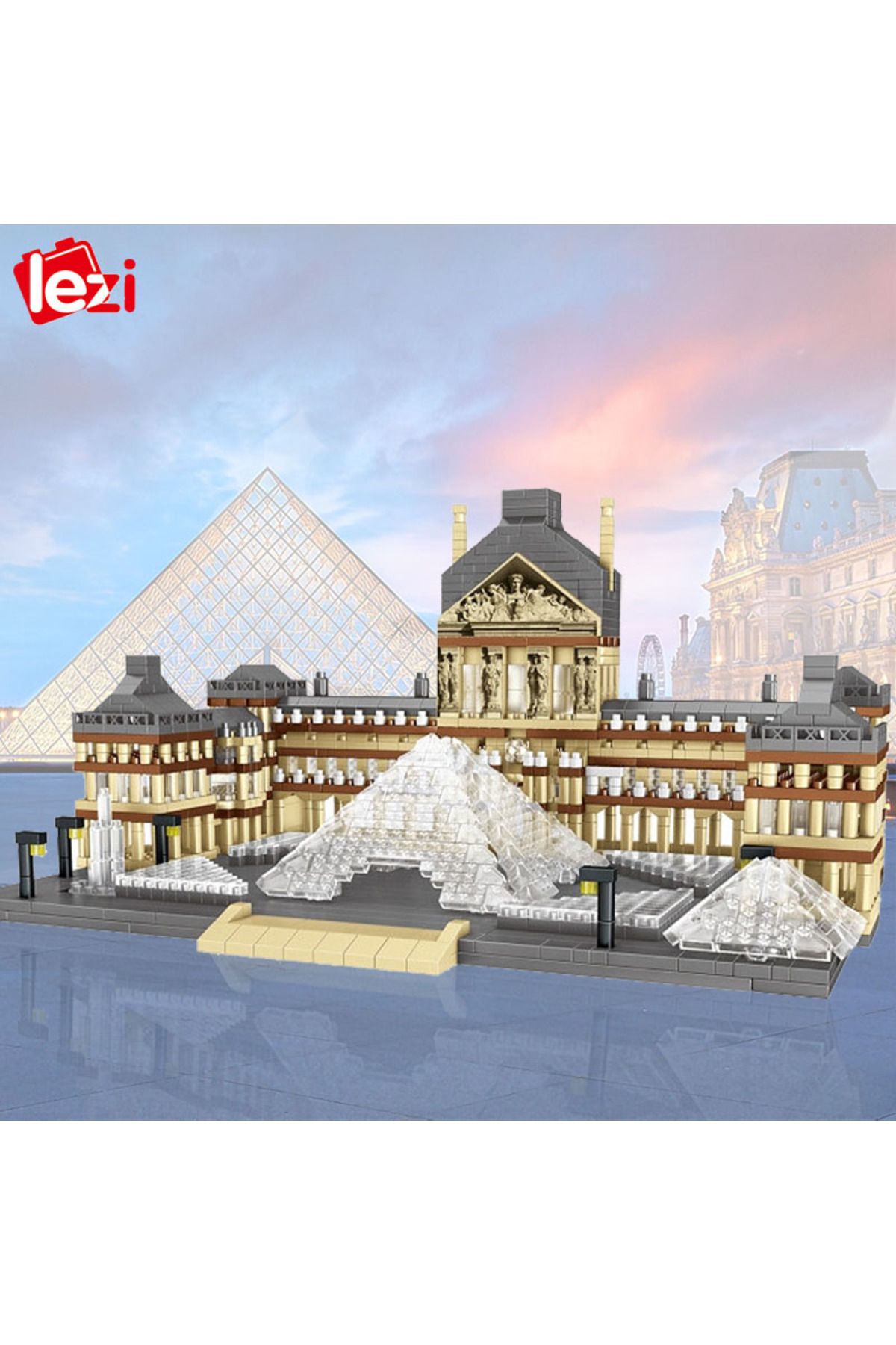 Mitty-Lezi 8040 World Architecture Mini Building Blocks Paris Louvre Museum 3D Model DIY Diamond Bricks... 4
