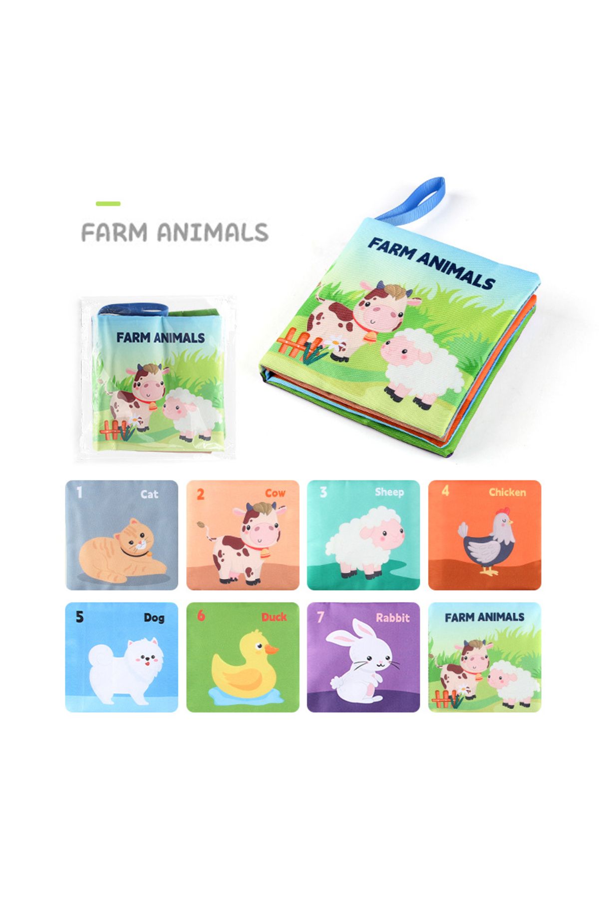 Choice-Farm Animals Soft Baby Books Toys Montessori 3d Touch Feel High Contrast Cloth Book Sensory Early Le 1