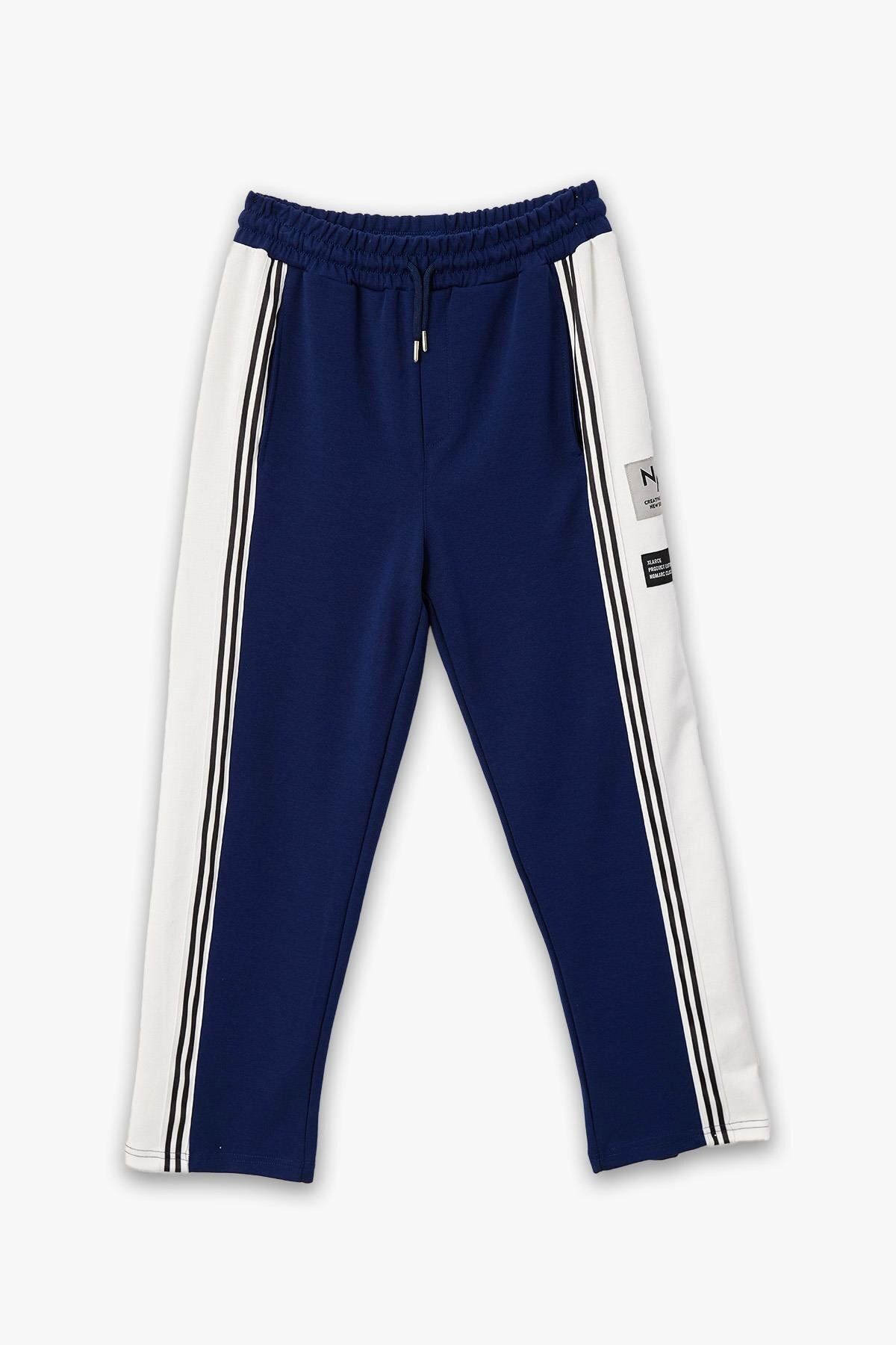 NOMARC-Wide Striped Wide Leg Blue Tracksuit 5