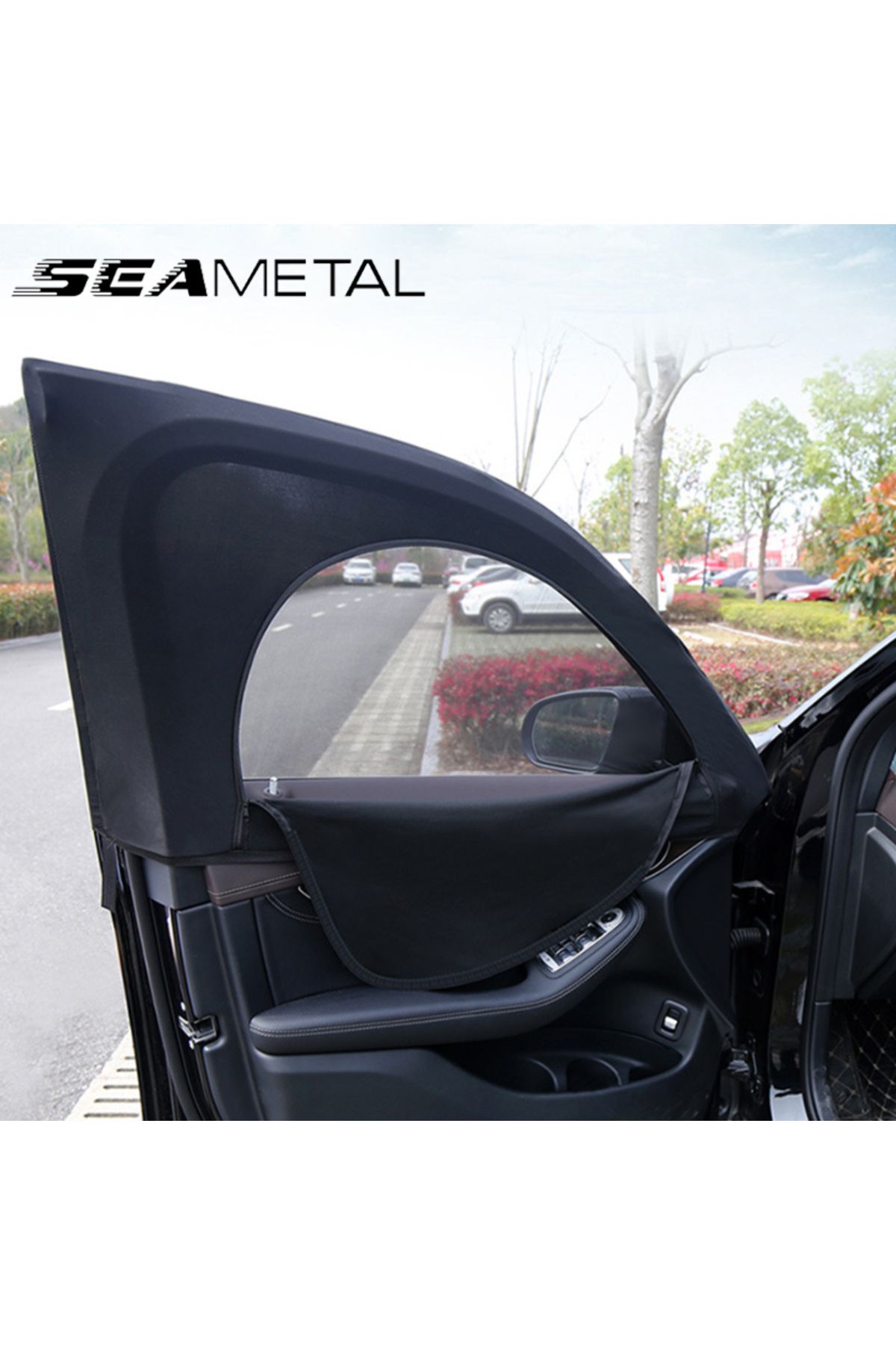 SEAMETAL-SEMETAL Car Window Shade Side Window Sun Shade Breathable Mesh With Zipper Car Window Screen Cove... 2