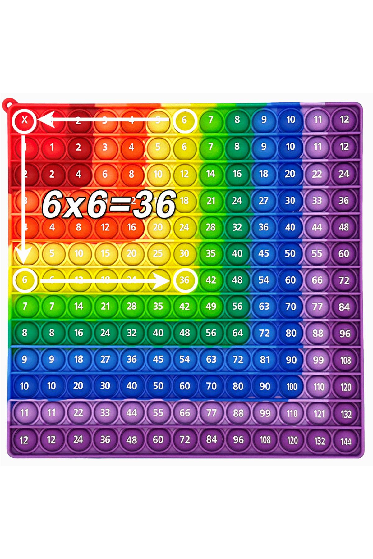 Choice-Colorful 12x12 Multiplication Push Bubble Fidget Pop Toys, Times Table Math Teaching Resources Ed... 2