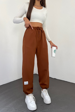 Sun Victoria Kadın A.Kahverengi Ayarlanabilir Paça Oversize Bol Pantolon/Eşof...