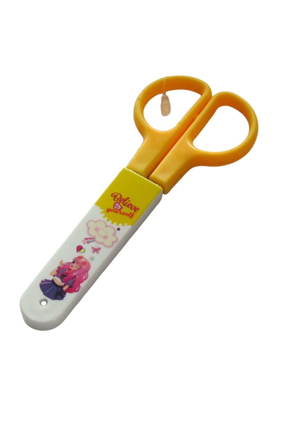Polin-Ks-150 Plastic Protected Patterned Students' Scissors with Blunt Tip and Ruler 7