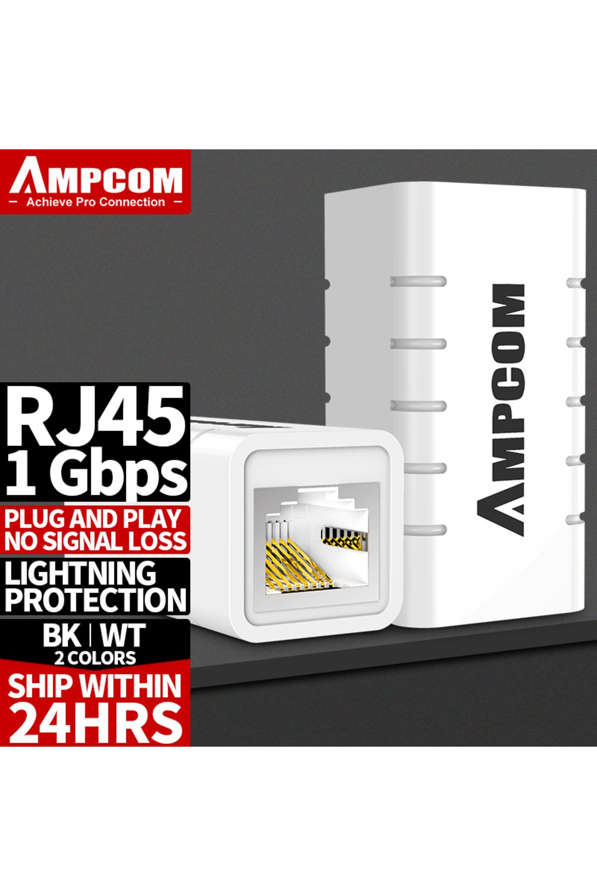Choice-AMPCOM RJ45 Coupler Lightning Protection Coupler Cat7 Cat6 Cat5e Ethernet Cable Extender Adapter ... 1