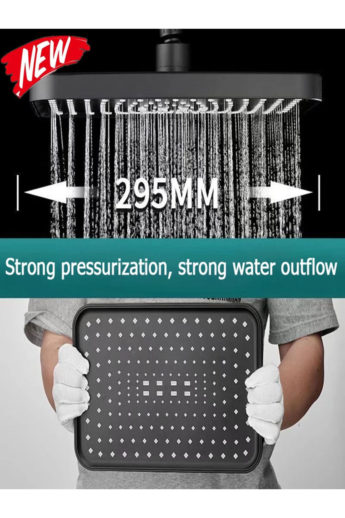 Choice-New 12 Inch High Pressure Top Spray Rain Shower Head Larger Flow Supercharge Rainfall Showerhead ... 8