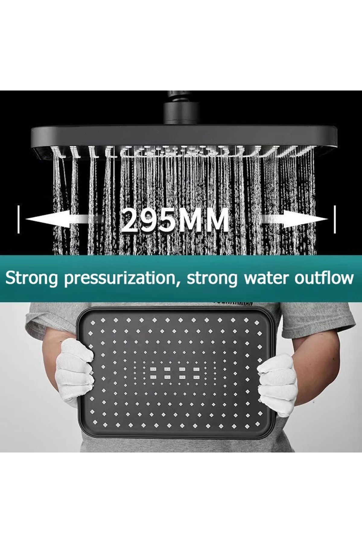 Choice-New 12 Inch High Pressure Top Spray Rain Shower Head Larger Flow Supercharge Rainfall Showerhead ... 2