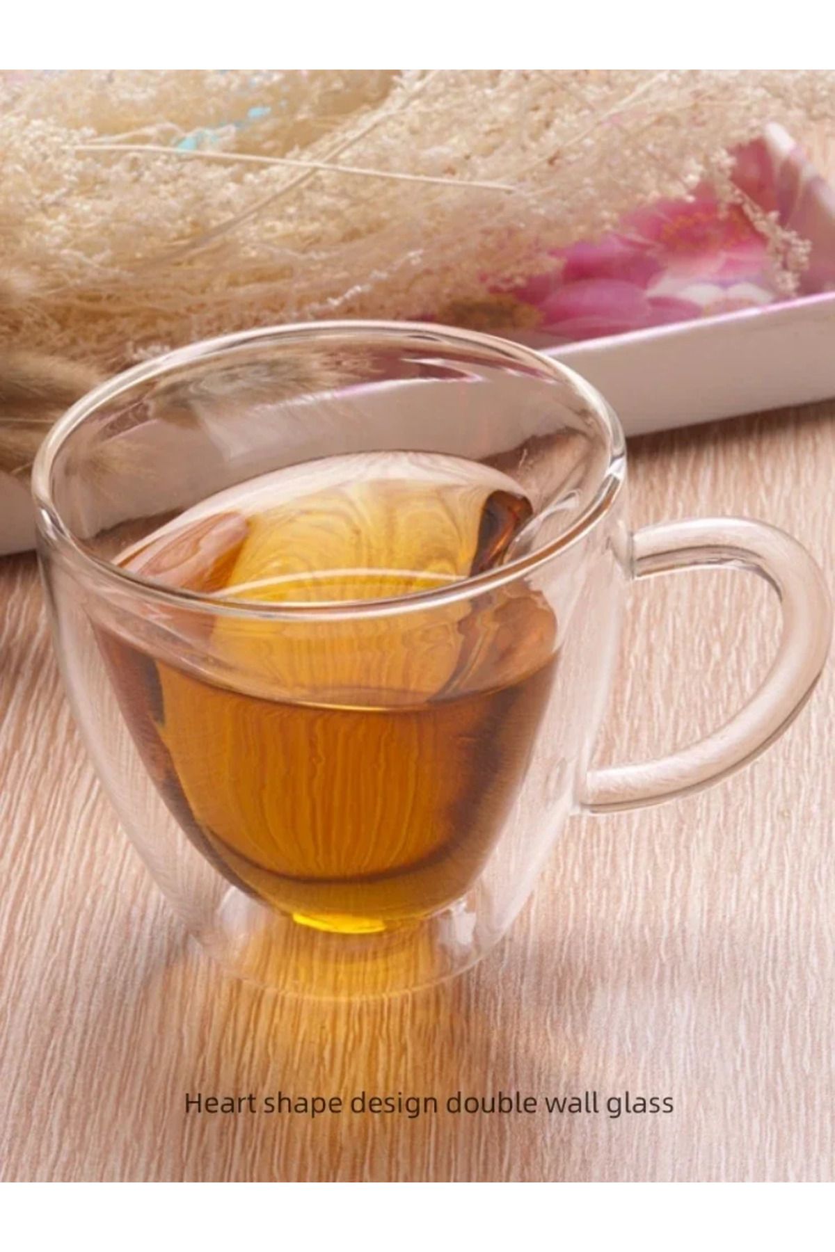 Choice-Heart Love Shape Glass Cup Double Wall Coffee Mug with handle Anti-scald Heart Drinking Tea Milk ... 8