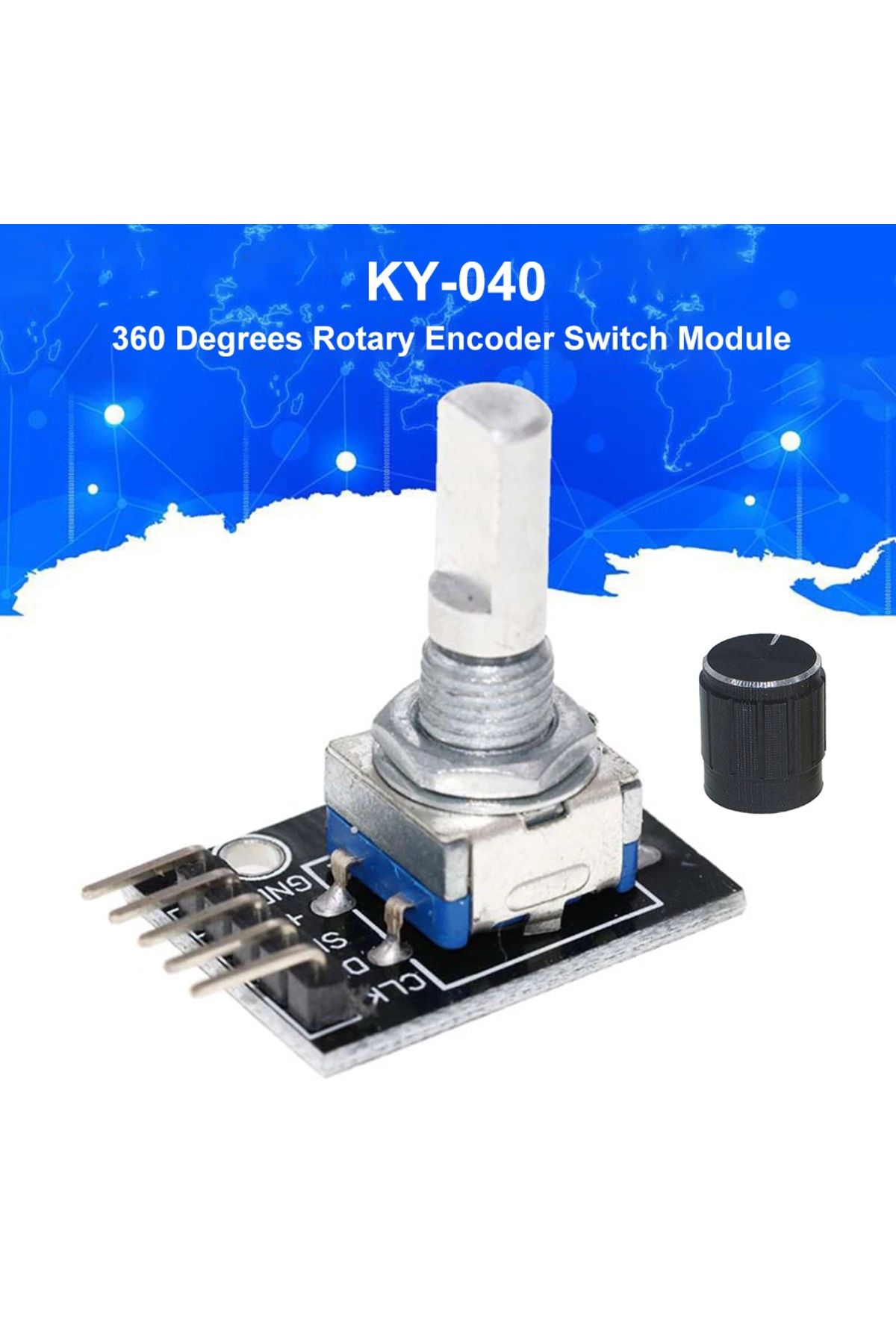 APWIKOGER-1-10pcs HW-040 360 Degrees Rotary Encoder Switch Module Brick Sensor Development Board with Knob ... 4