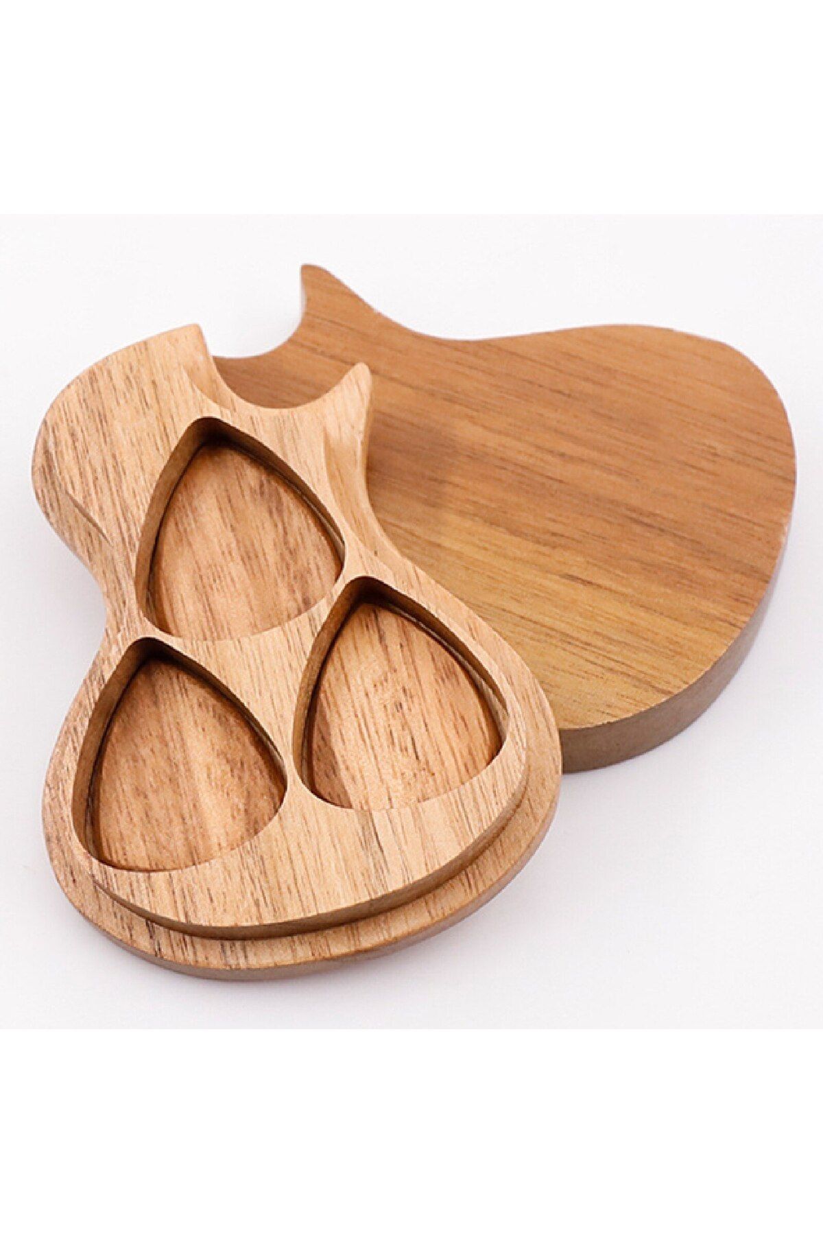 Choice-Wooden Guitar Picks Box Guitar Pick Storage Box Holder Plectrum Container No Guitar Picks Included 6