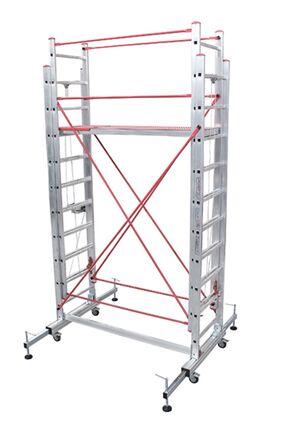 Genel Markalar SÖZBİR 2X3 6 mt TEKERLEKLİ ALÜMİNYUM TELESKOPİK İSKELE MERDİVEN