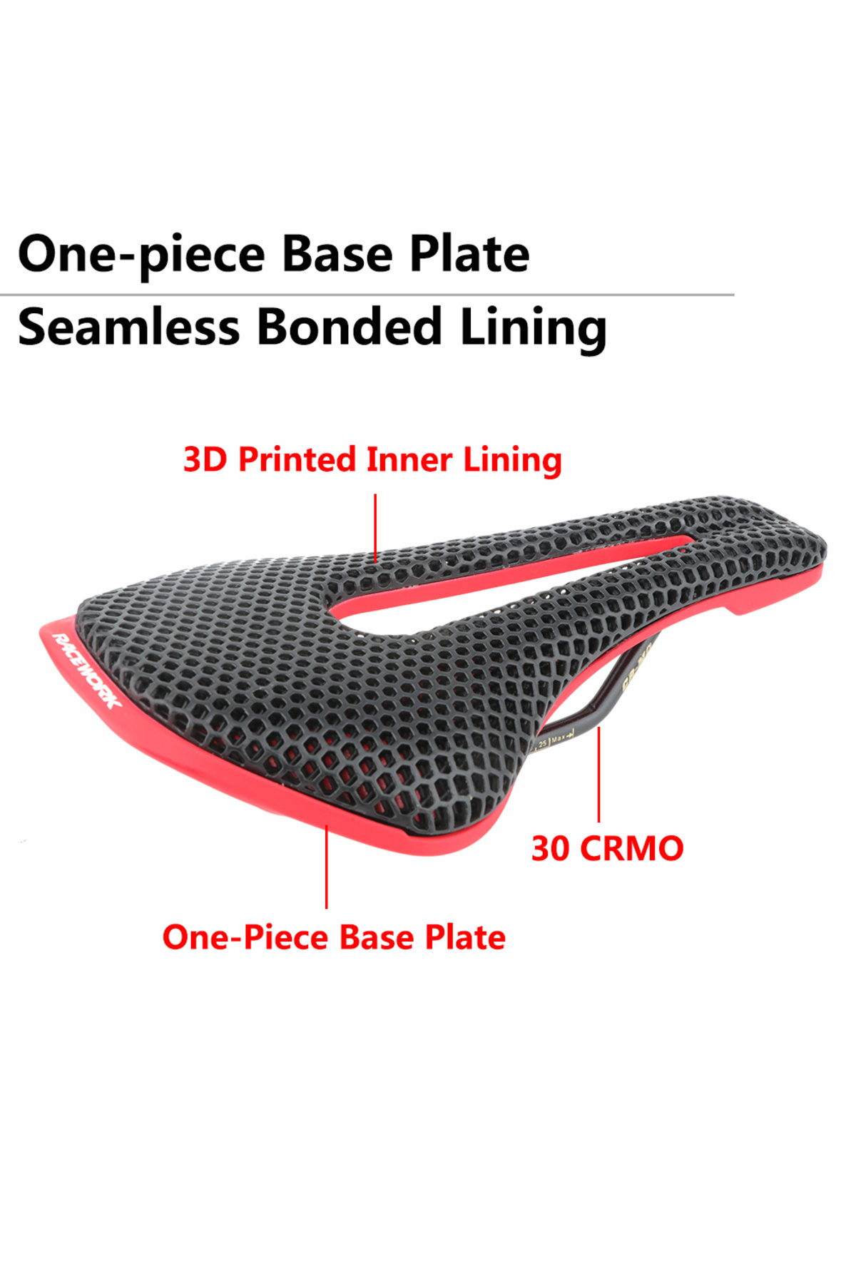 Choice-RACEWORK MTB 3D Printed Saddle Beehive Structure Hollow Racing Folding Road Bike Comfortable Sadd... 4