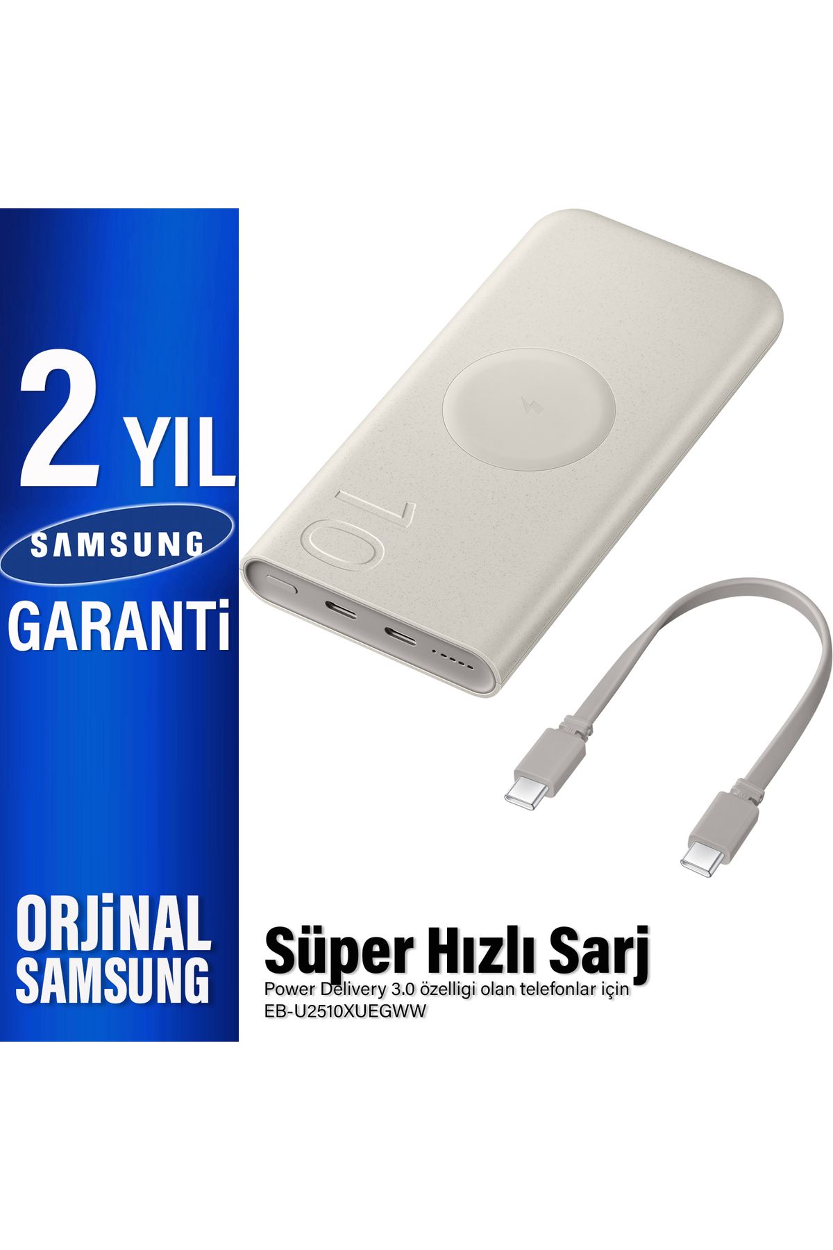 Kablosuz Powerbank 10000mAh 25W Süper Hızlı Şarj  Samsung EB-U2510