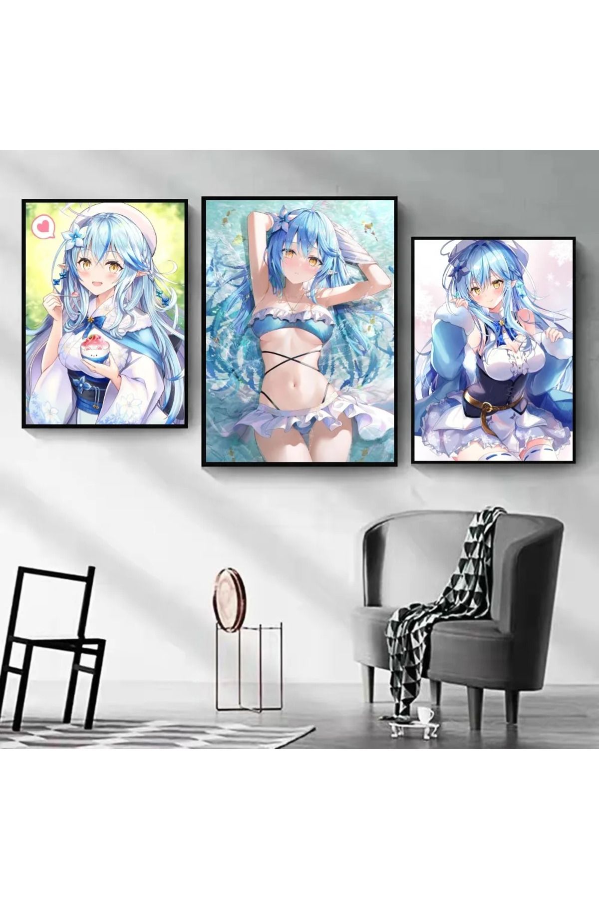 Choice-1pc Yukihana Lamy Hololive Vtube Game Anime Bikini Poster Poster Stickers Home Decor Aesthetic Ar... 5