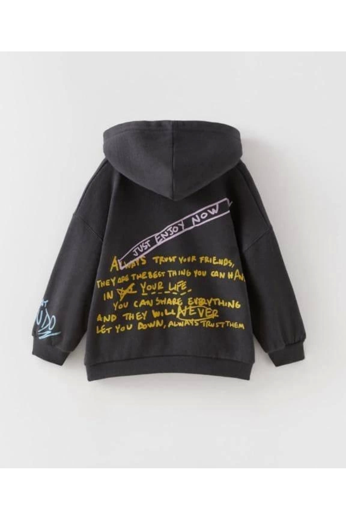 Kidmark Çocuk Modası Kapüşonlu Uzun Kollu Yazılı Pamuklu Sweatshirt fotoğrafı 3 (önizleme)